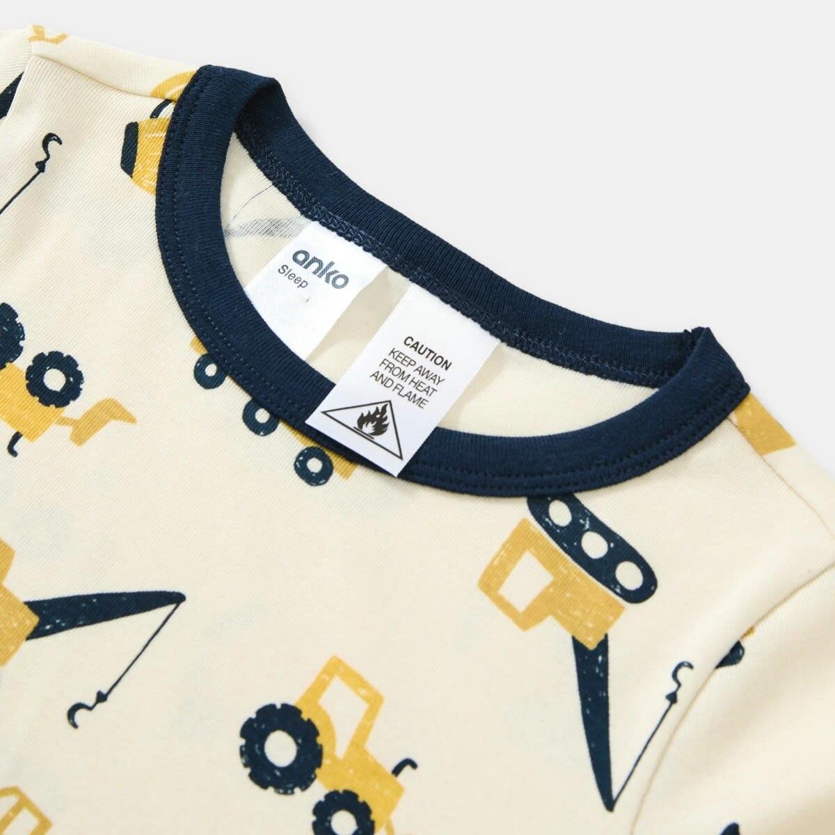 8 Rib Pyjama Set Wht Trucks, 8 of 9