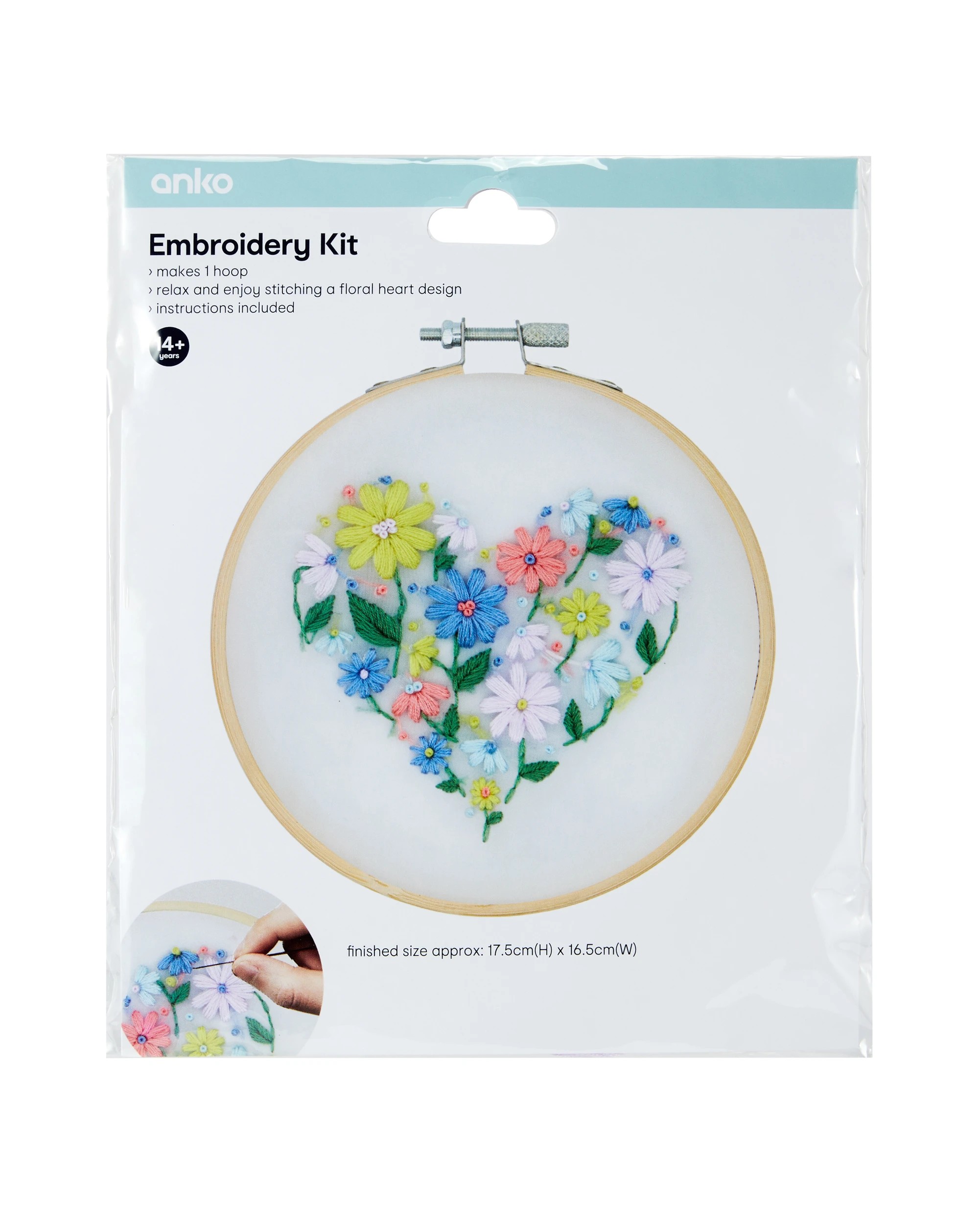 1 Embroidery Kit - Floral Heart, 1 of 3