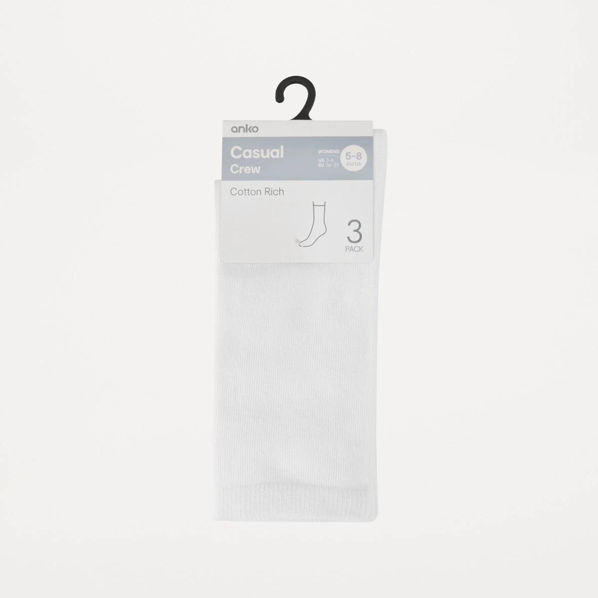 3 3 Pack Crew Socks WHITE, 3 of 4