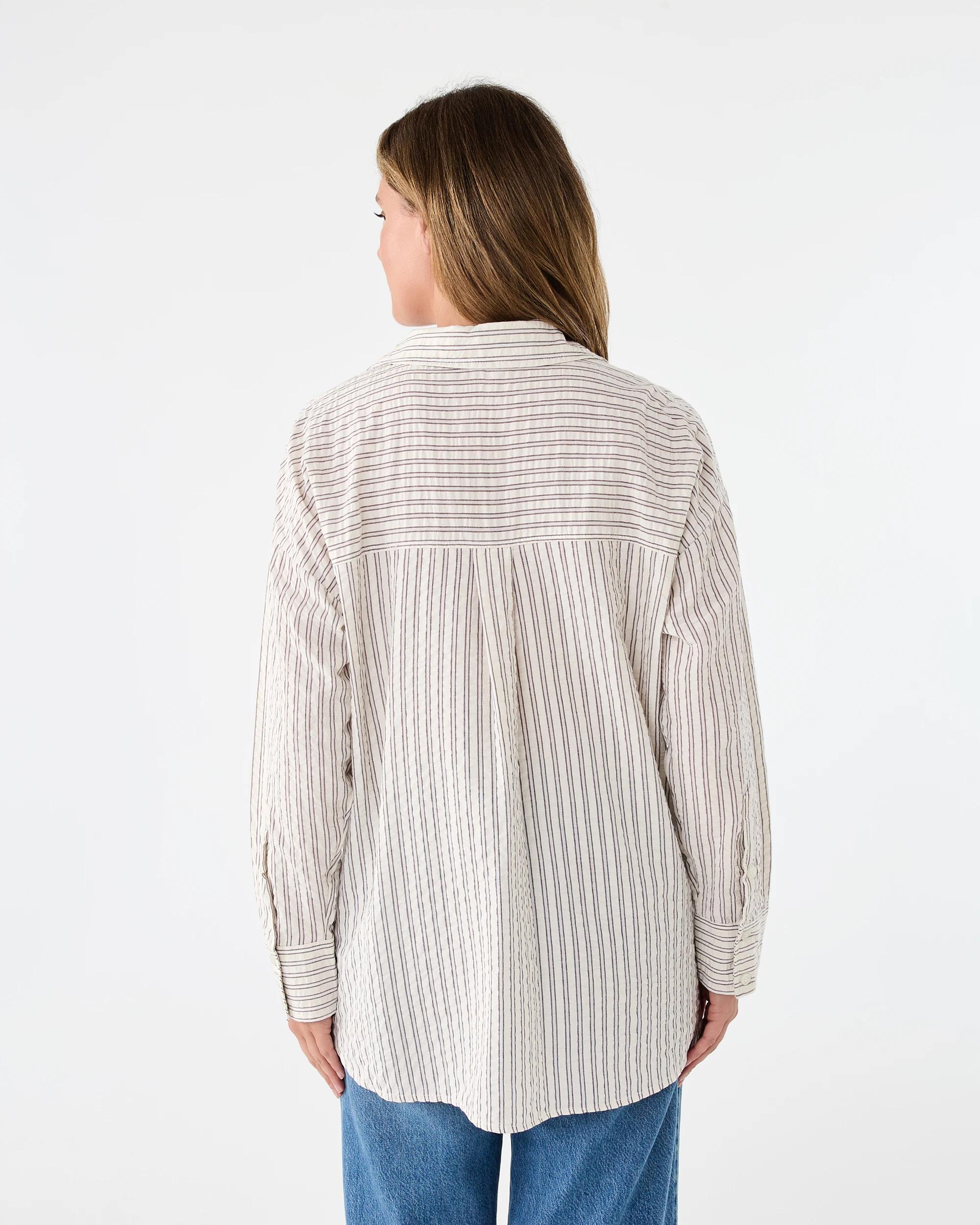 3 Long Sleeve Oversized Seersucker Shirt Dbl Strp, 3 of 9