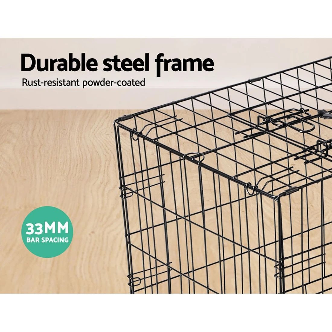 4 i.Pet 42" Dog Cage Crate Large Kennel 3 Doors - Black, 4 of 8