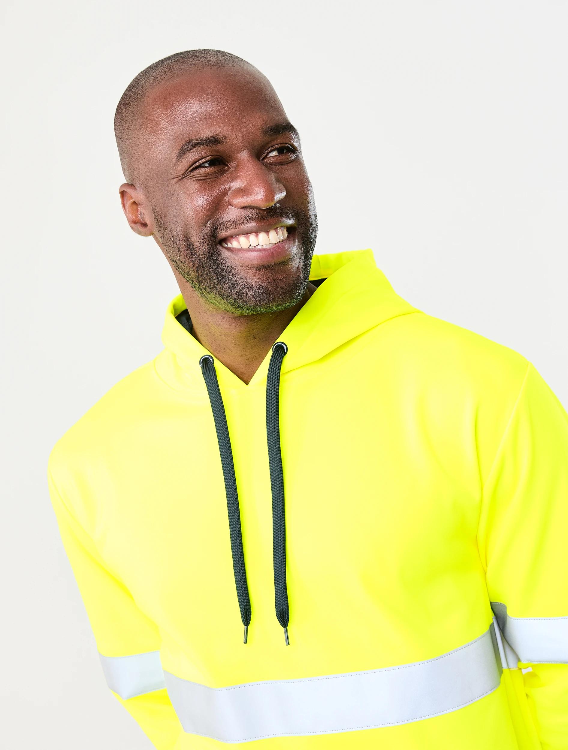 4 Workwear Hi-Visibility Pullover Hoodie Yellow, 4 of 6
