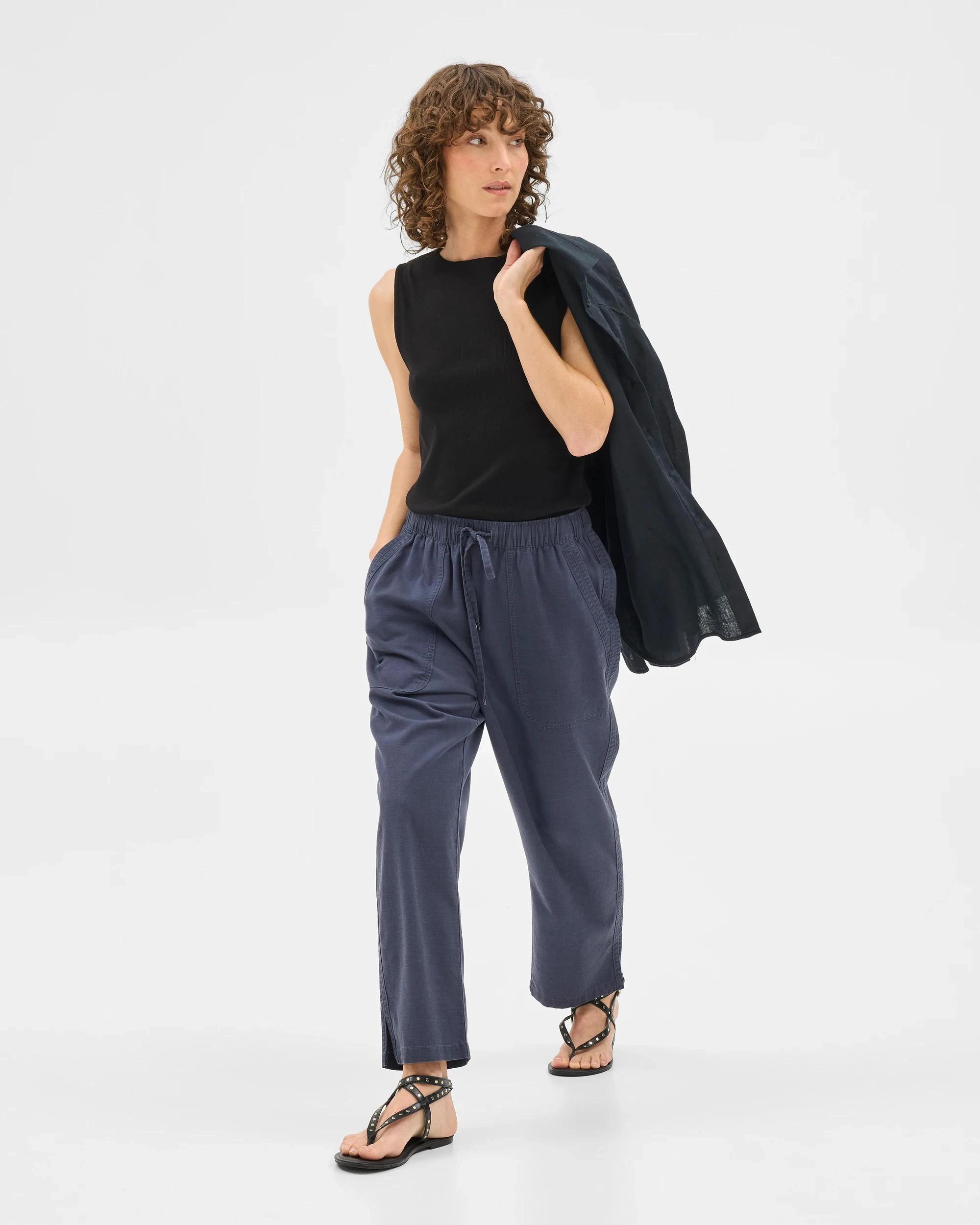 4 Target Straight Slub Pants GRAPHITE, 4 of 7