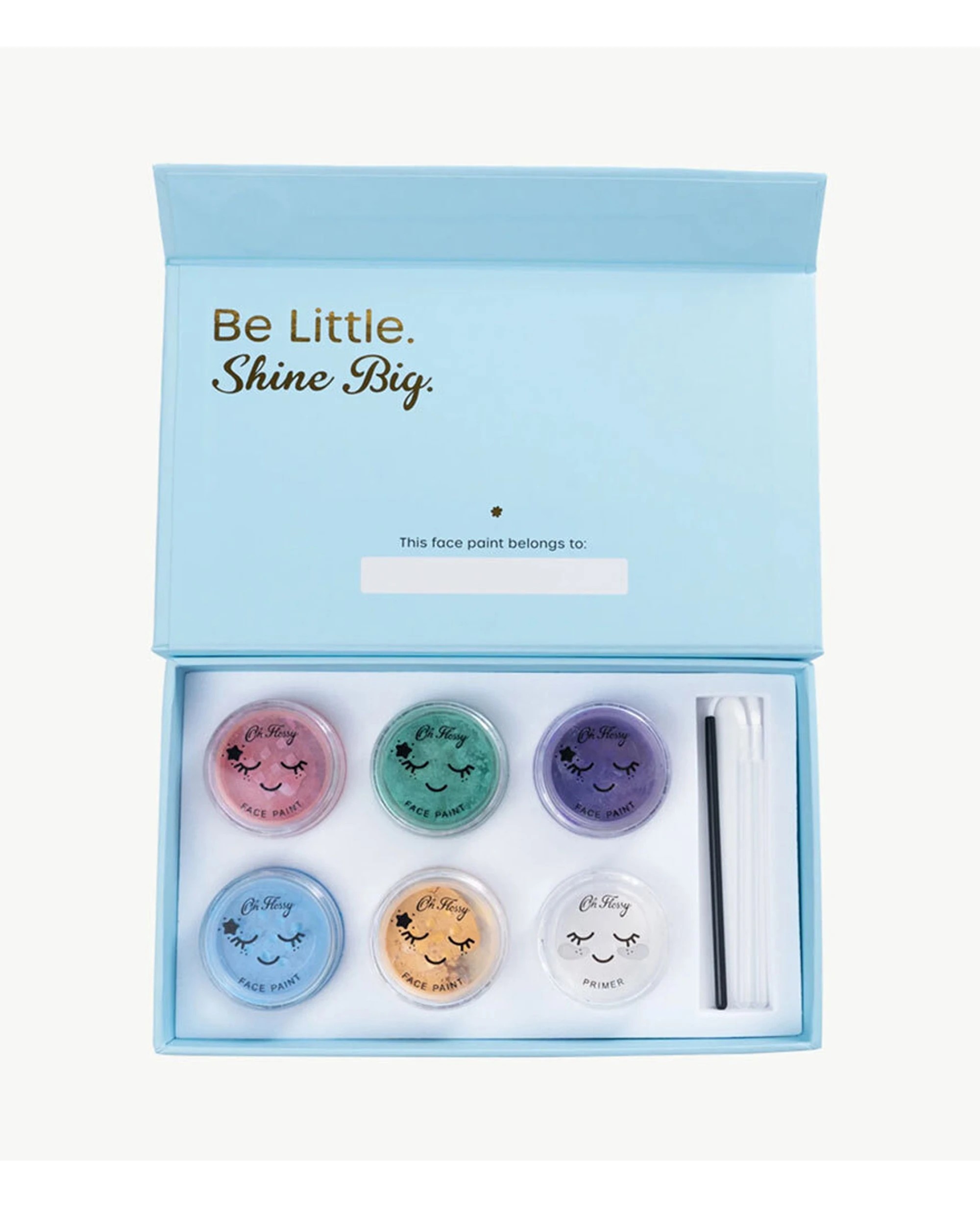 2 OH FLOSSY 9pc Kids Adults Cosmetic Colour Face Paint Set - Blue, 2 of 8