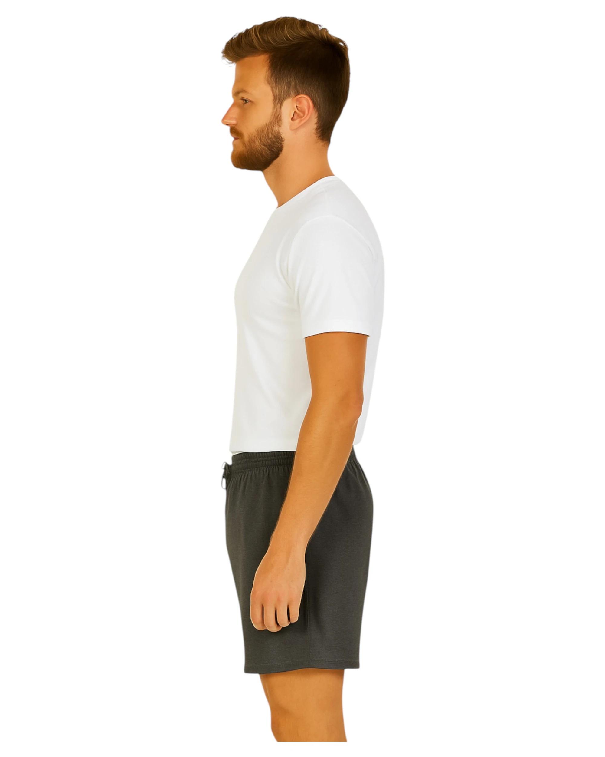 3 KingGee Mens Ruggers Active Poly Cotton Jersey Sweat Short Charcoal CHARCOAL, 3 of 4