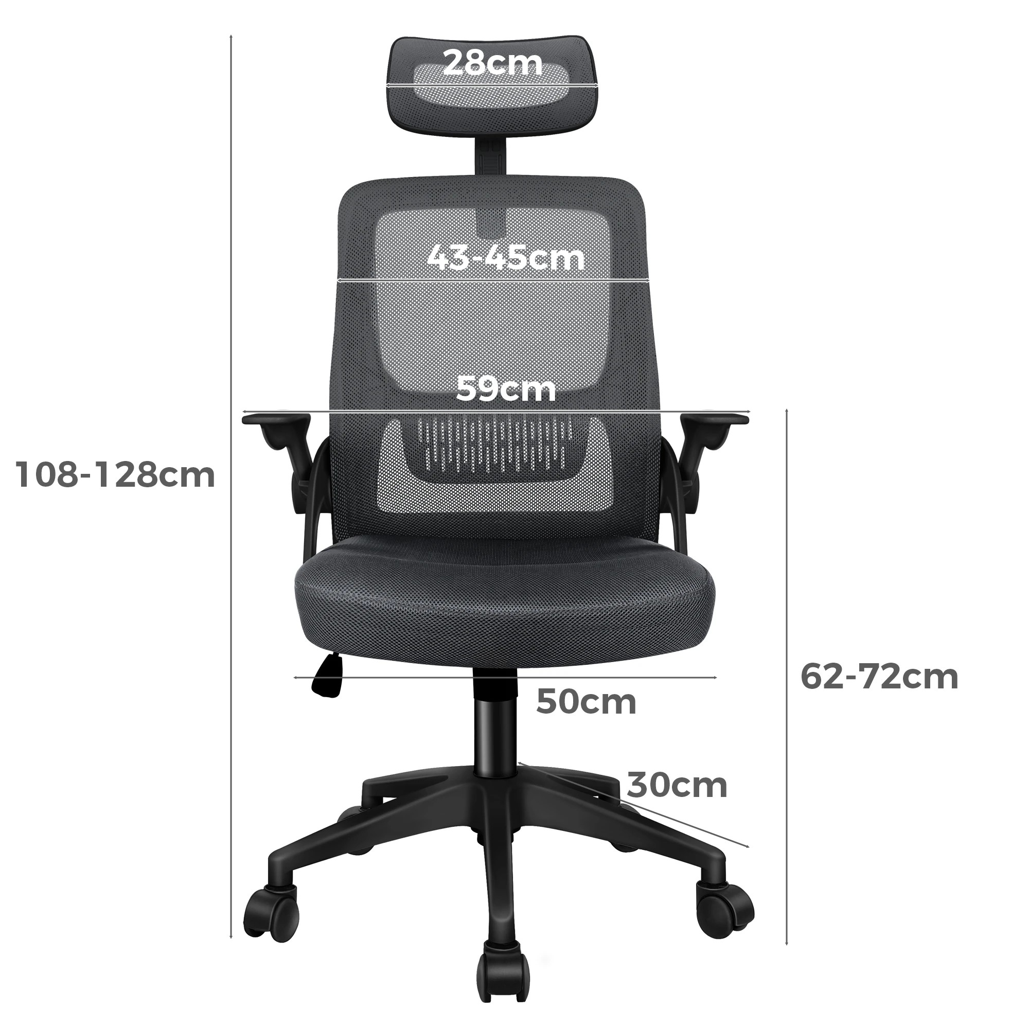 6 Alfordson Mesh Office Chair Executive Seat Tilt Gaming Racing Computer - Grey, 6 of 10