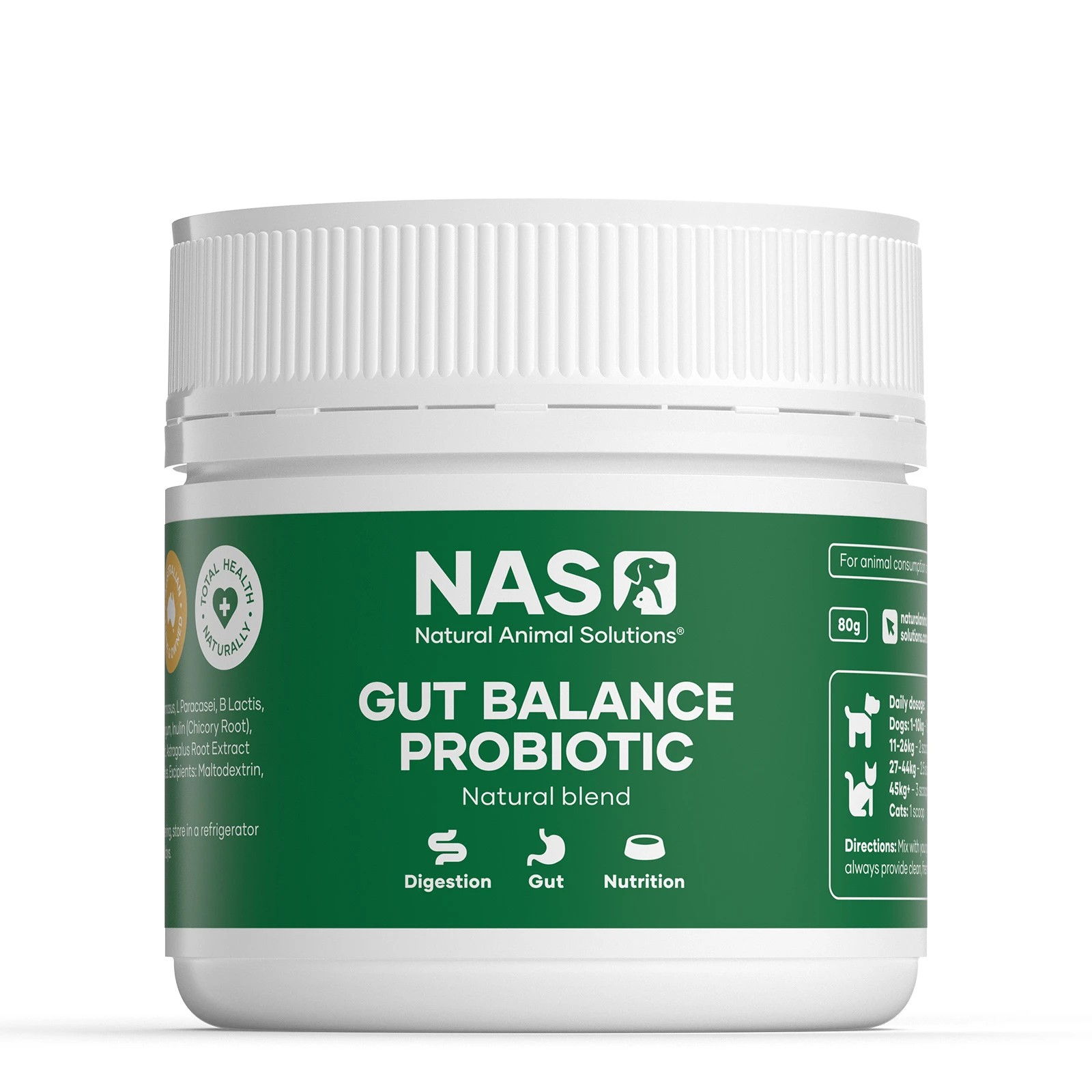1 Natural Animal Solutions Gut Balance Probiotic For Dogs And Cats 80g - Green Lipped Mussel, 1 of 1