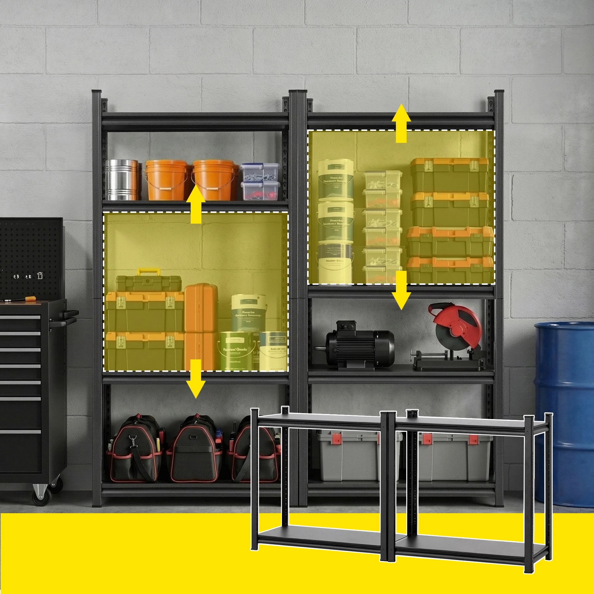 Giantz Garage Shelving 1.8X1.8m Warehouse Rack Storage Shelves Workshop ...