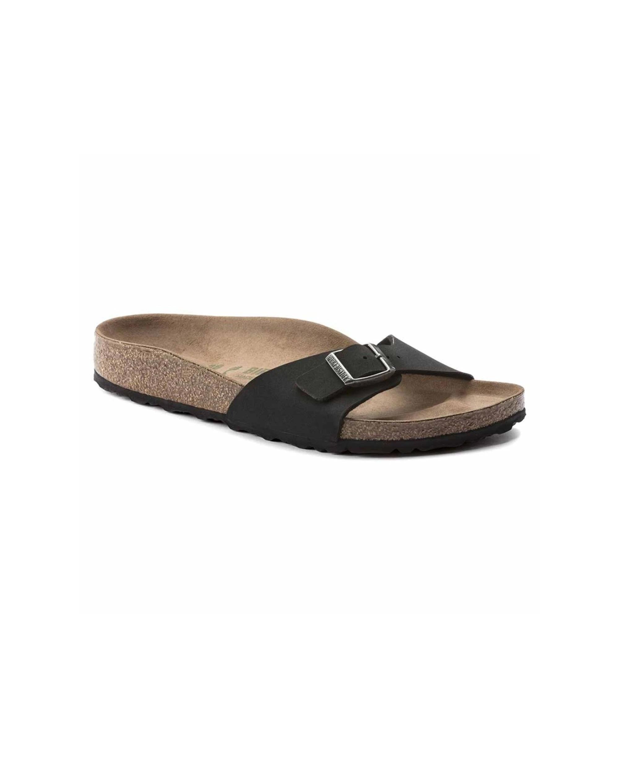 2 Birkenstock Madrid BirkiBuc Vegan Sandals Narrow Width BLACK, 2 of 6
