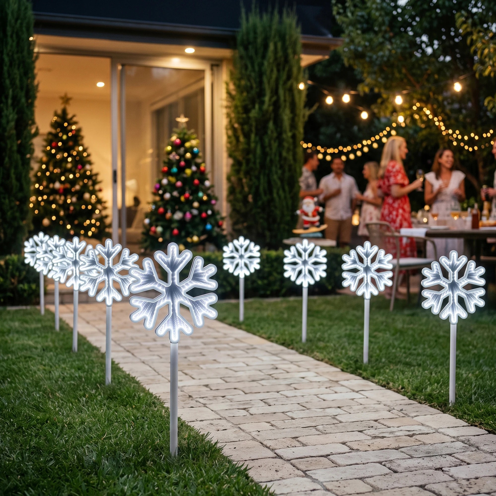 7 Jingle Jollys 4 Pack Christmas Lights Path Lights Garden Decoration Outdoor Pathway Lighting - White, 7 of 9