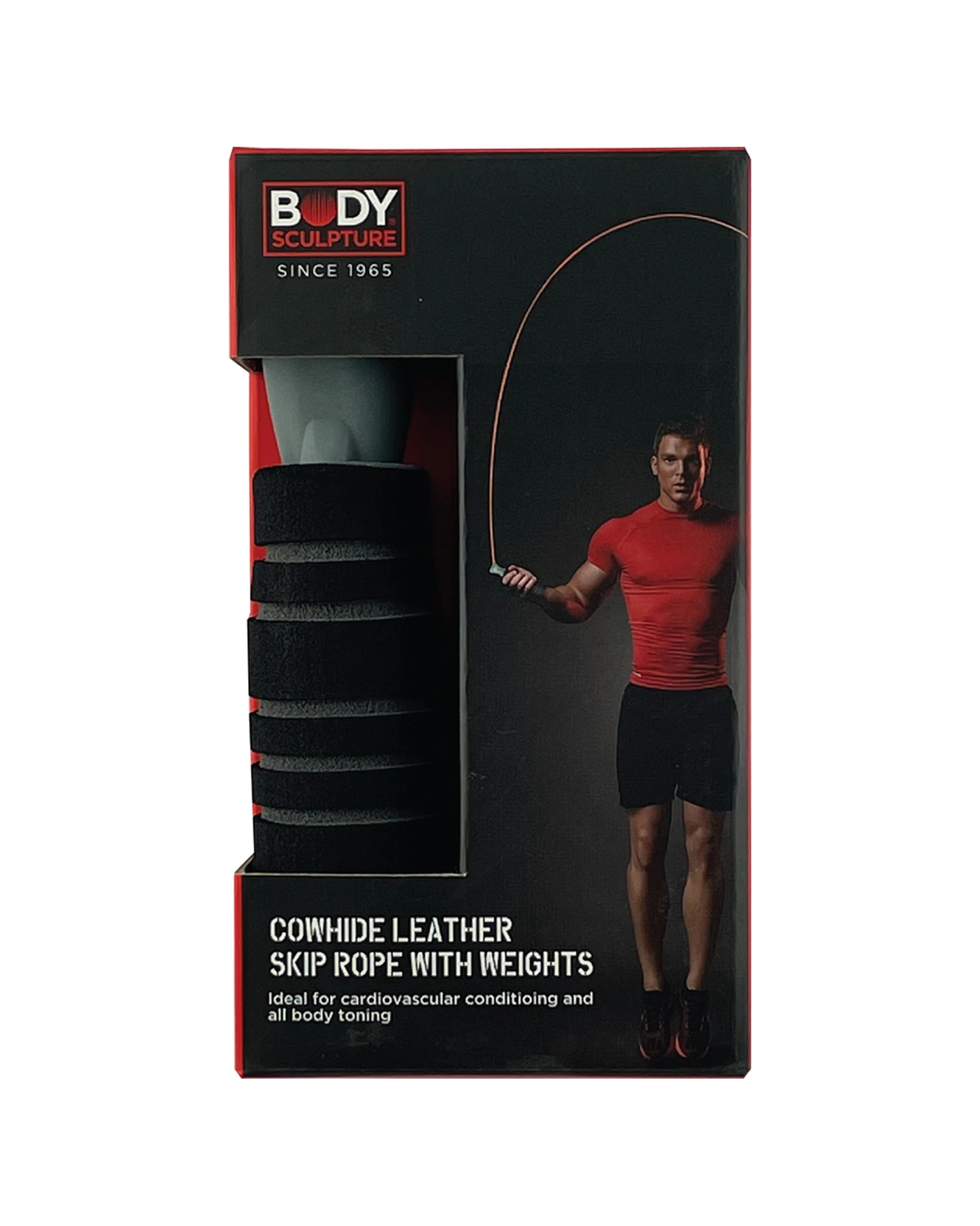 1 Body Sculpture Cowhide Leather Jump Rope 275cm Foam Grip Lightweight Cardio - Multi, 1 of 1