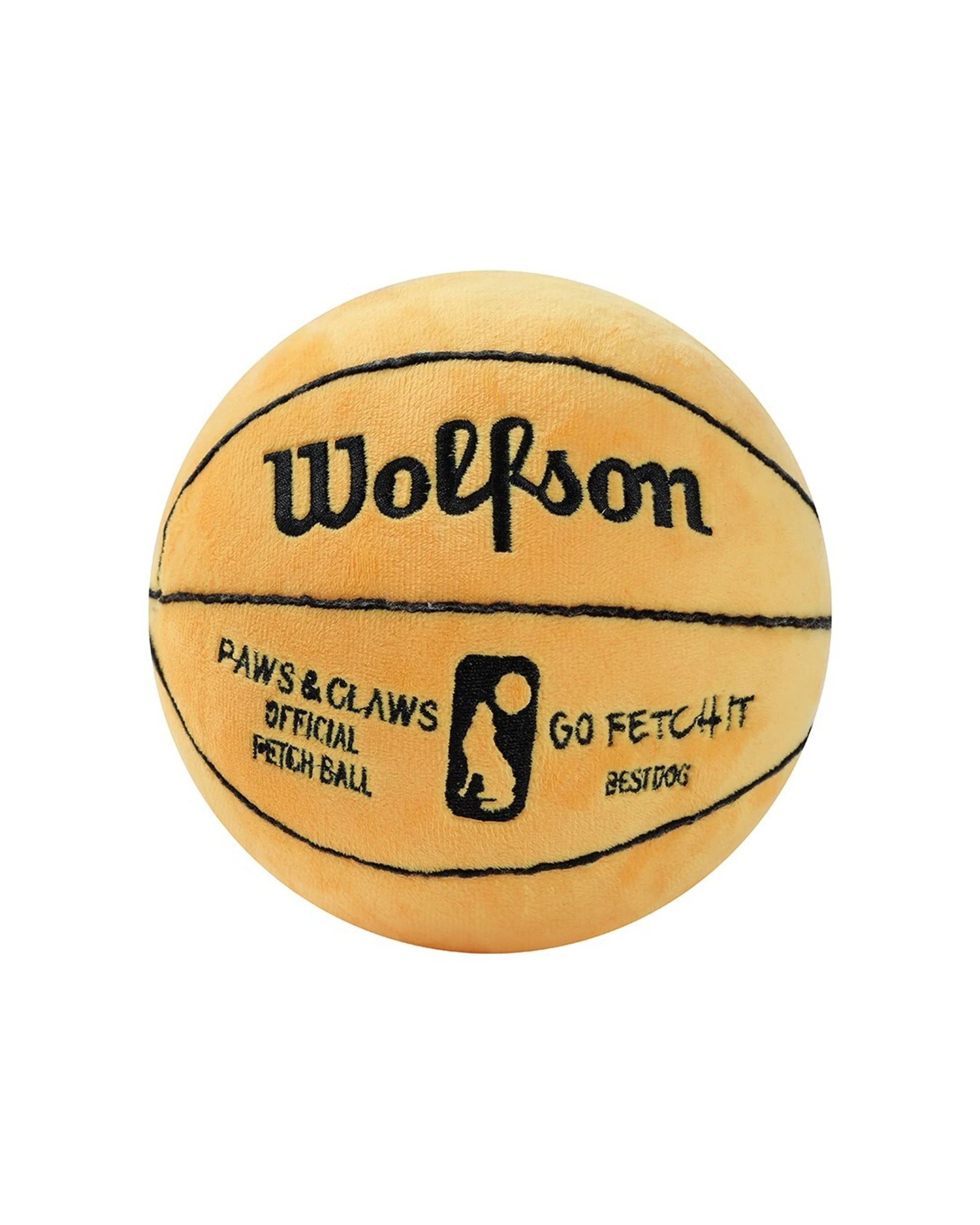 2 Paws And Claws 15cm Basketball Plush Dog Toy Built In Squeaker Medium Large Dogs.
 - Yellow, 2 of 3