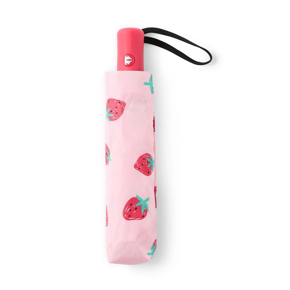 2 Strawberry Collapsible Umbrella Pnk Strawb, 2 of 4