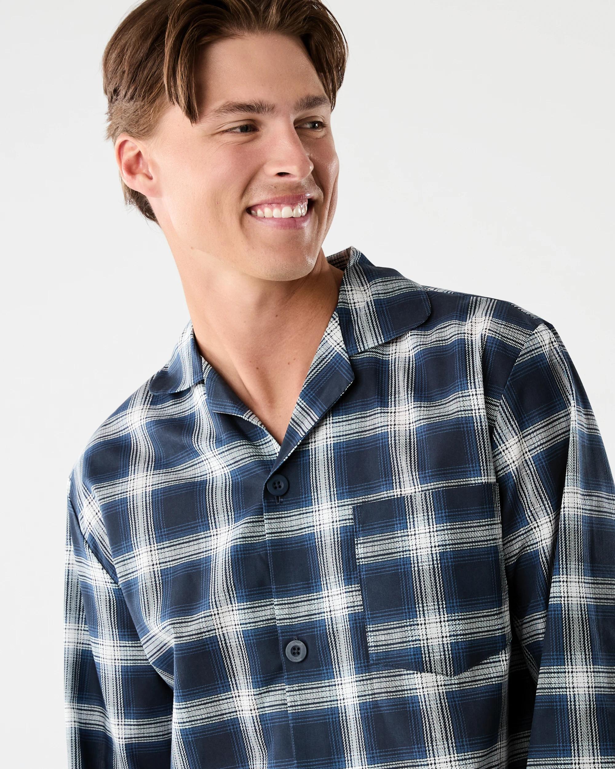 5 Long Leg Woven Pyjama Set Blu Check, 5 of 8