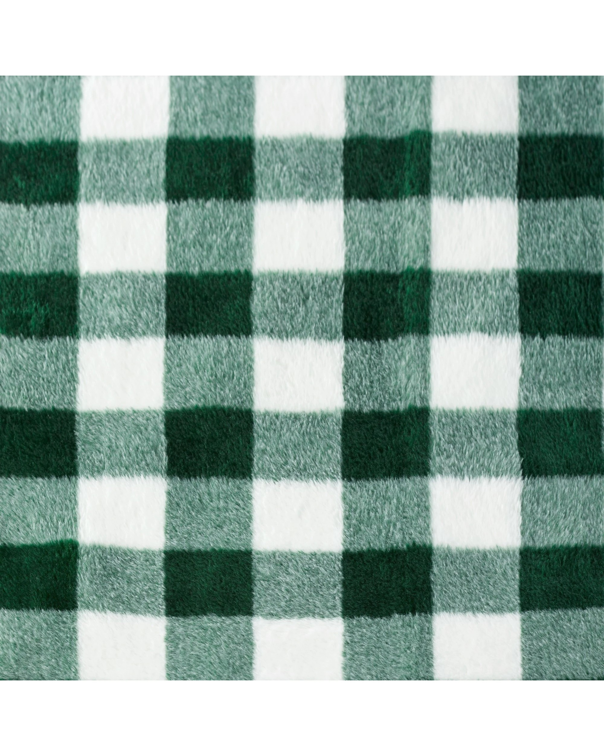 4 Dreamaker Gingham Plush Throw Blanket 130x170cm - Green, 4 of 6