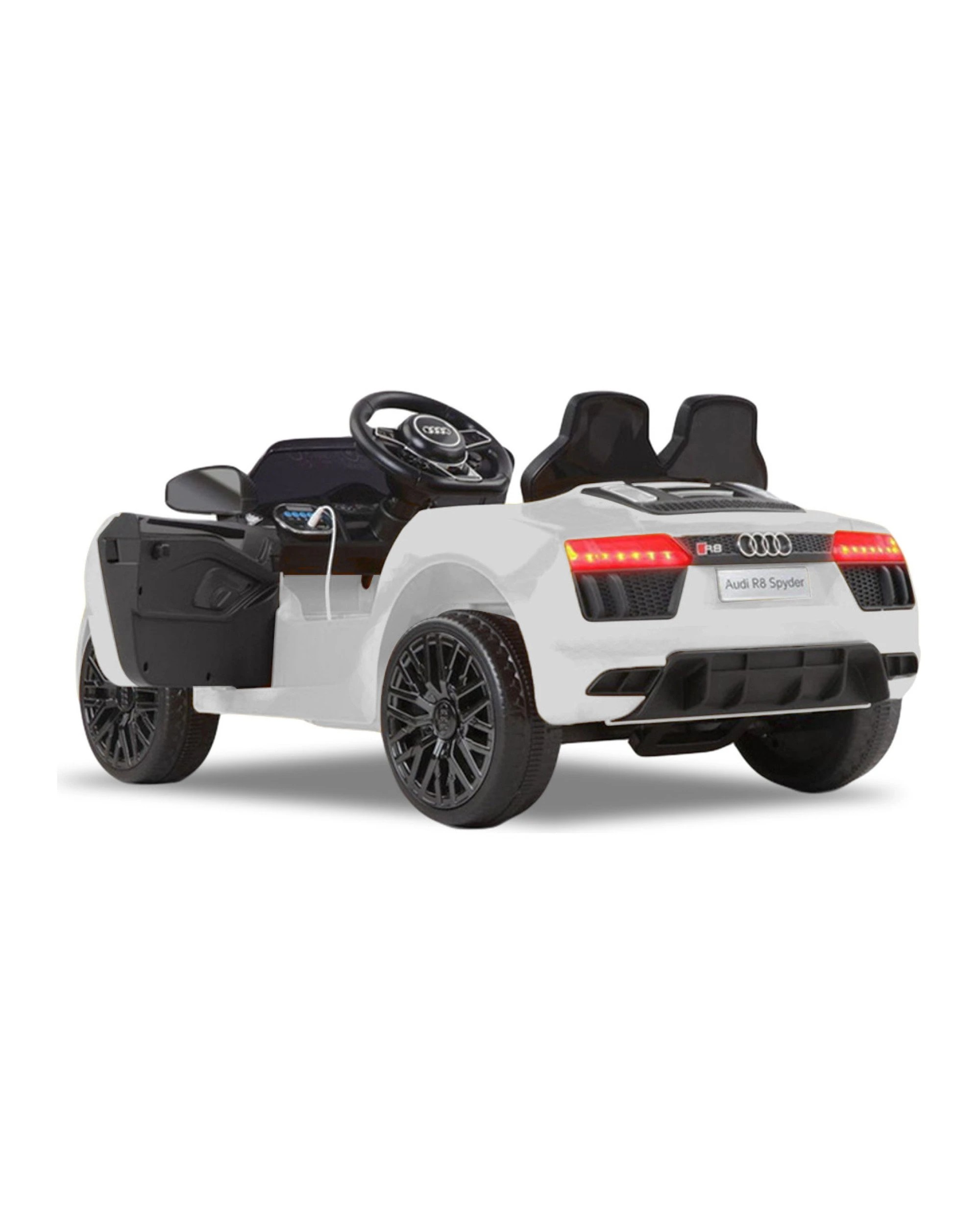 4 Kahuna R8 Spyder Audi Licensed Kids Electric Ride On Car Remote Control White, 4 of 9