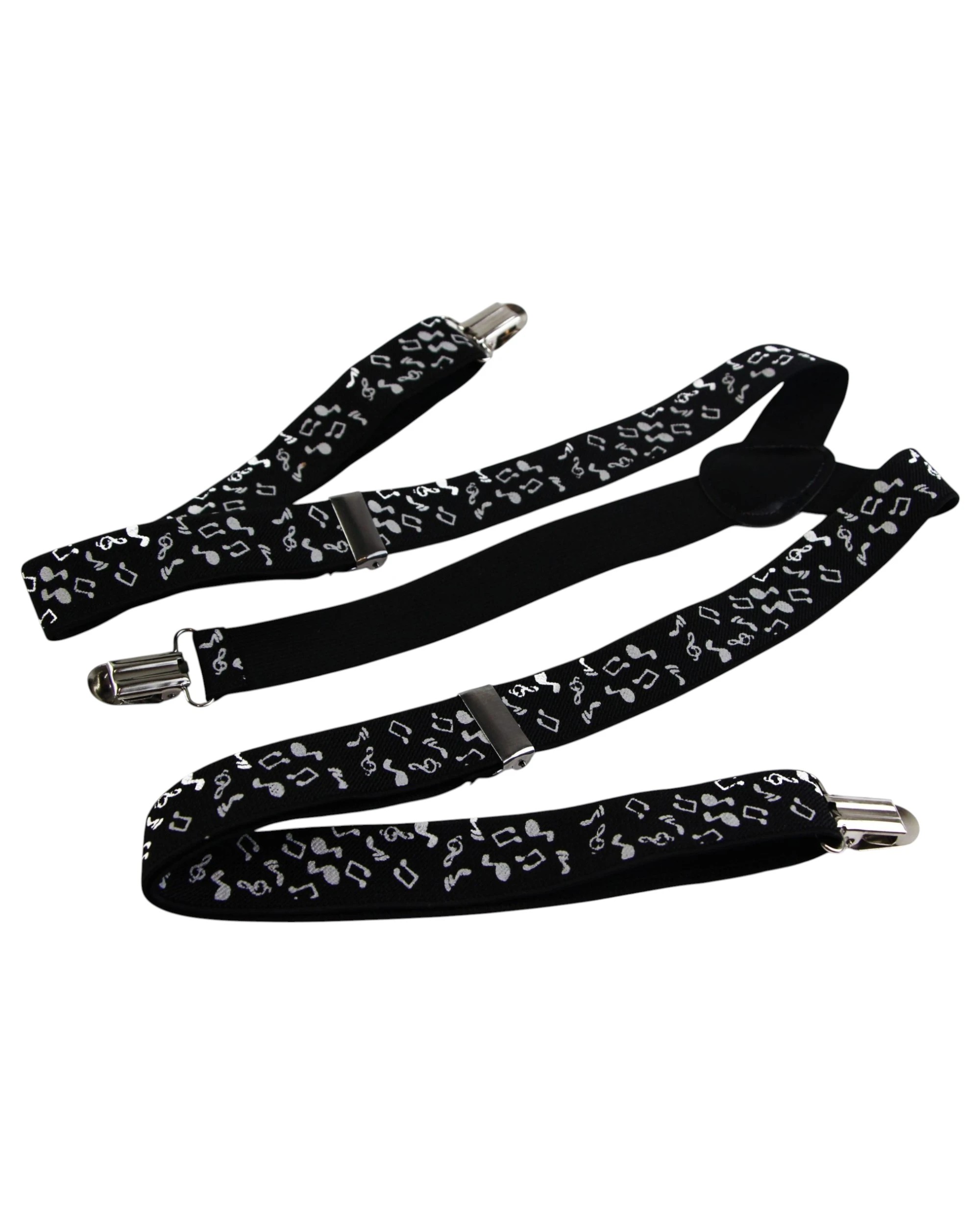 4 Zasel Mens Adjustable Black With White Music Notes Patterned Suspenders - Multi - Multi, 4 of 7