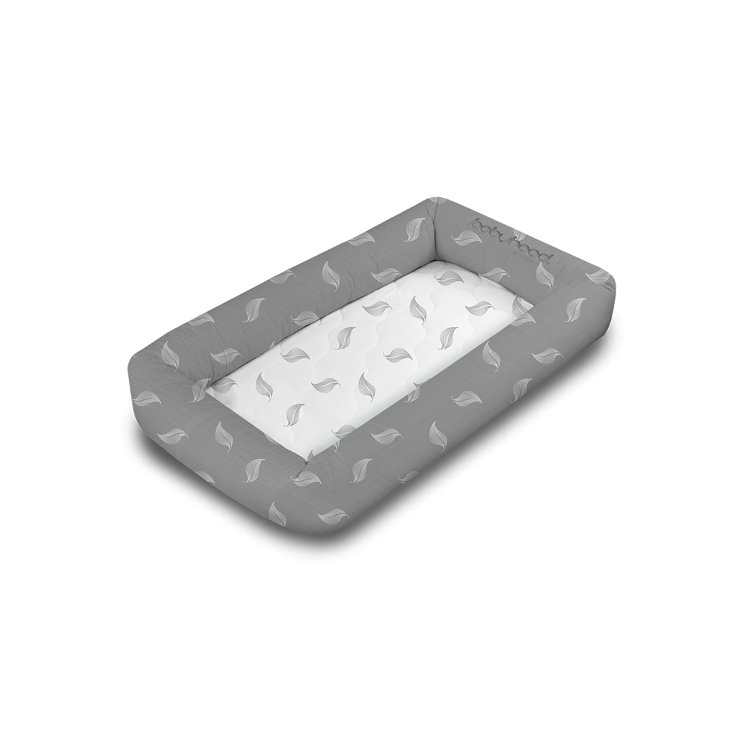 1 Babyhood Organic Breathe Eze Cosy Crib - White Leaf, 1 of 2