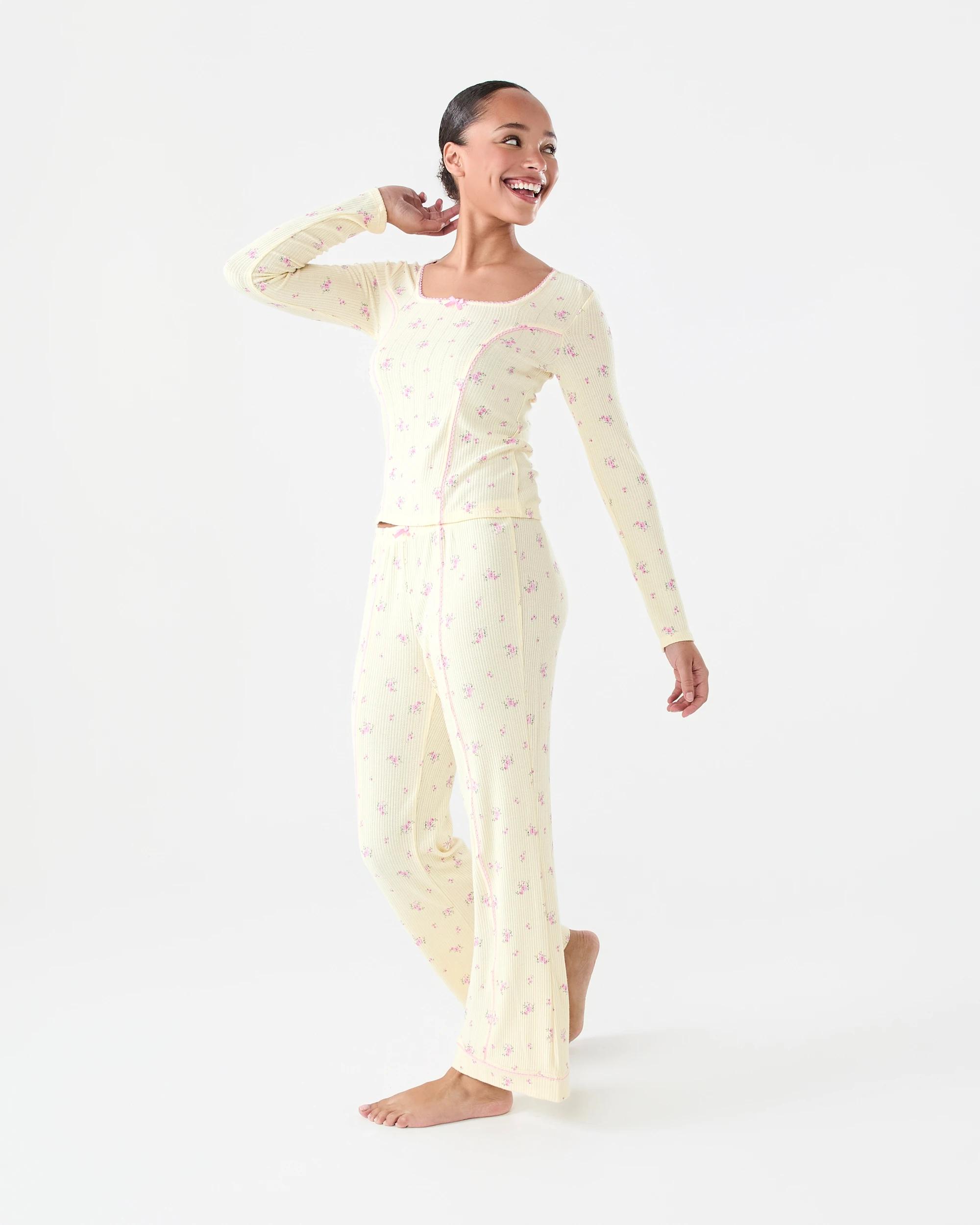 5 Long Sleeve Pointelle Rib Top Wild Rose, 5 of 6