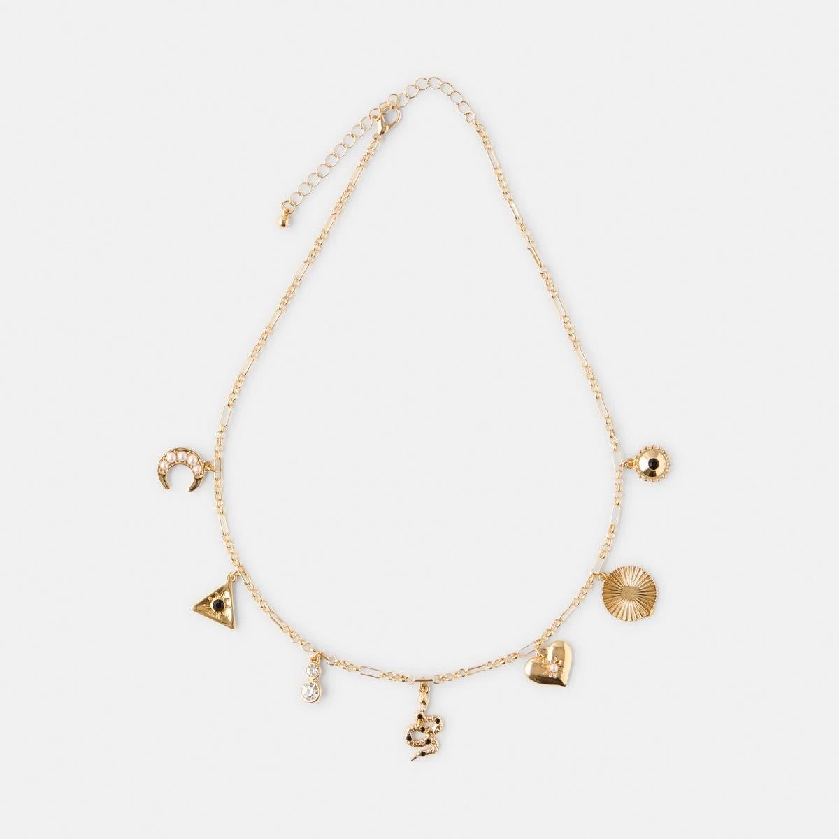 2 Snake Charm Necklace - Gold Tone Gold, 2 of 4