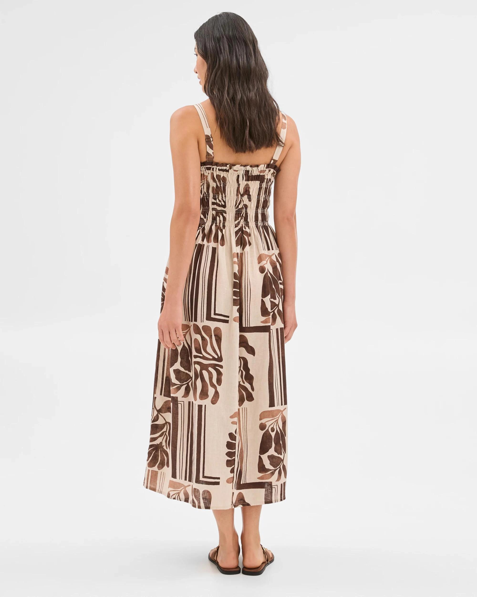 7 Target European Linen Shirred Midi Dress BATIK PRINT, 7 of 7