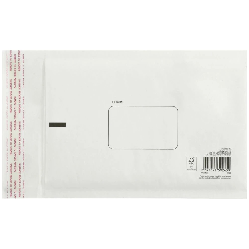 2 PPS Bubble Mailing Bag Size 1 151 x 229mm White, 2 of 2