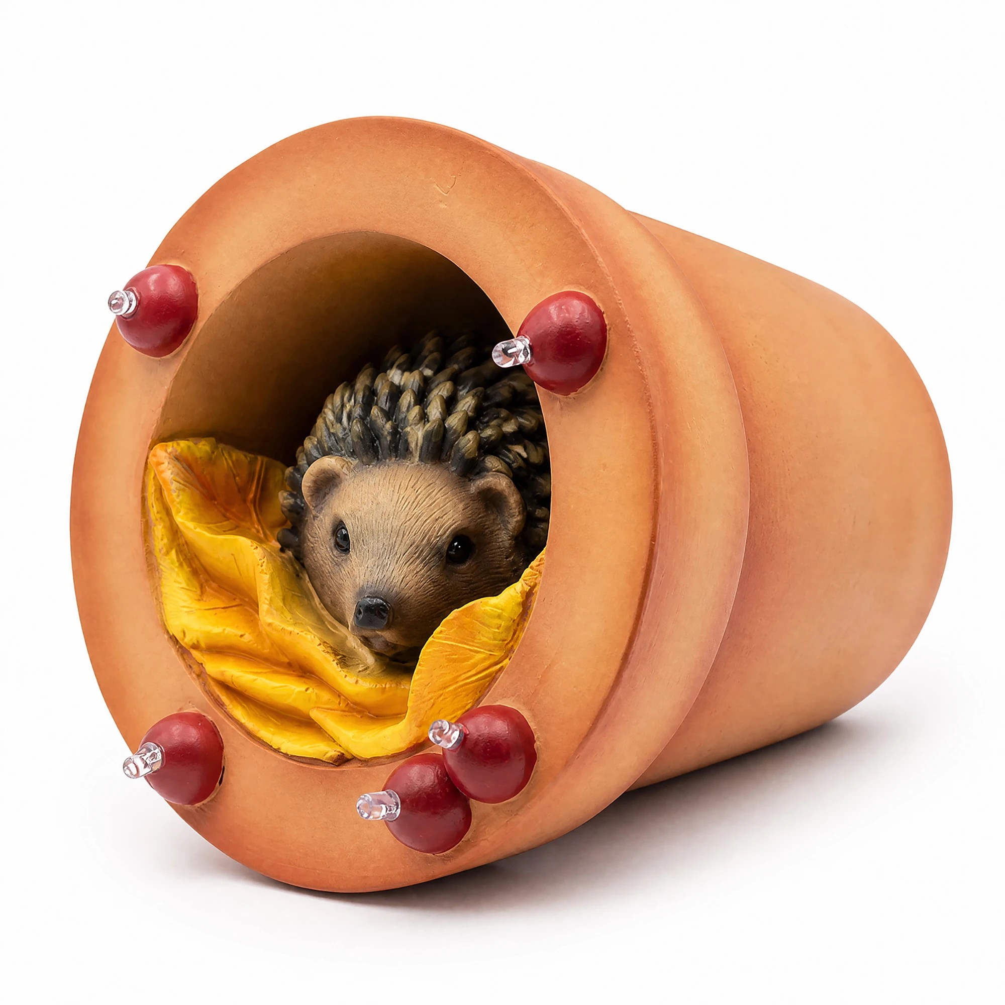 1 Emitto Hedgehog Solar Garden Statue Light Outdoor Ornament Hand Painted Decor, 1 of 8