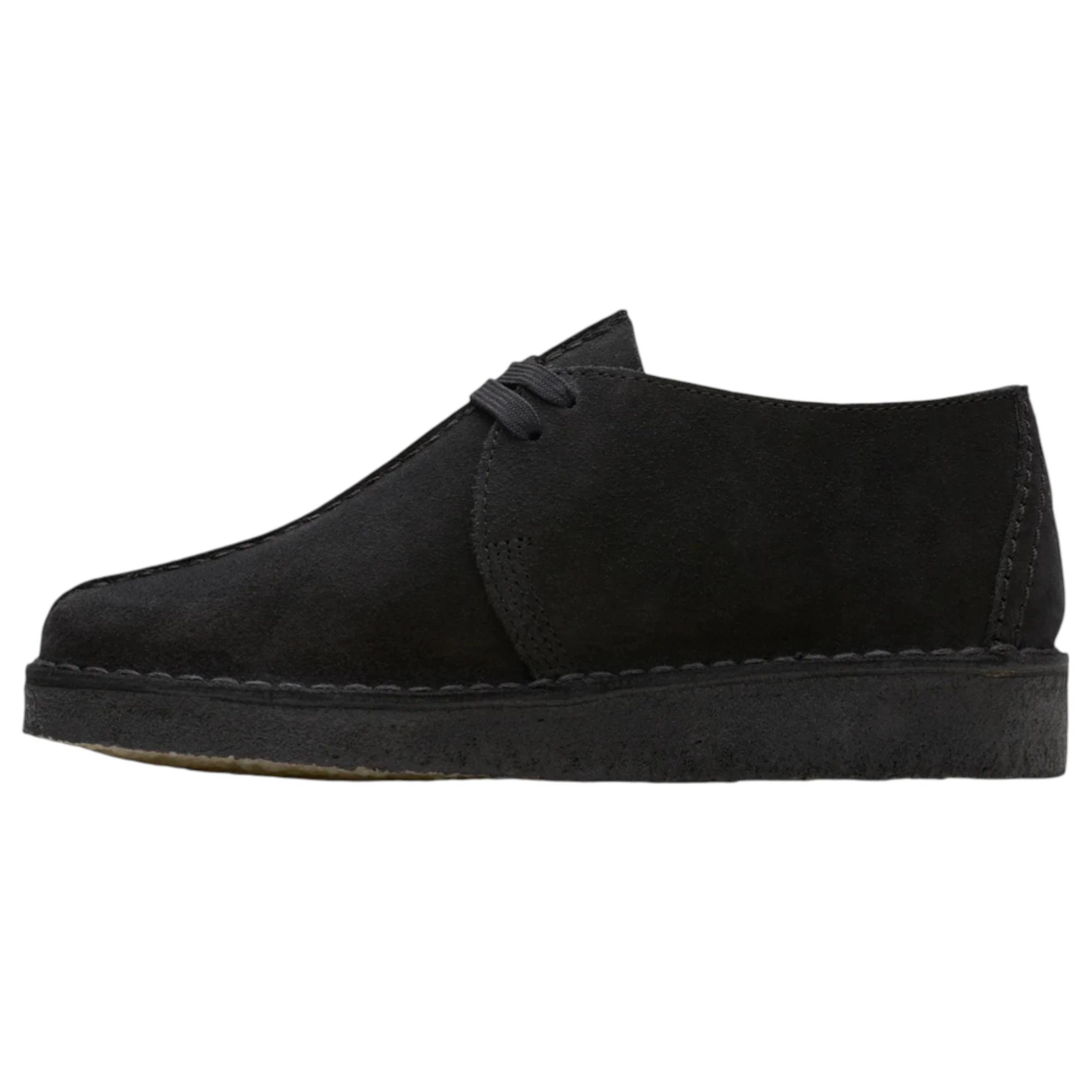 2 Clarks Mens Desert Trek Formal Suede Lace Up Shoes BLACK SUEDE, 2 of 7