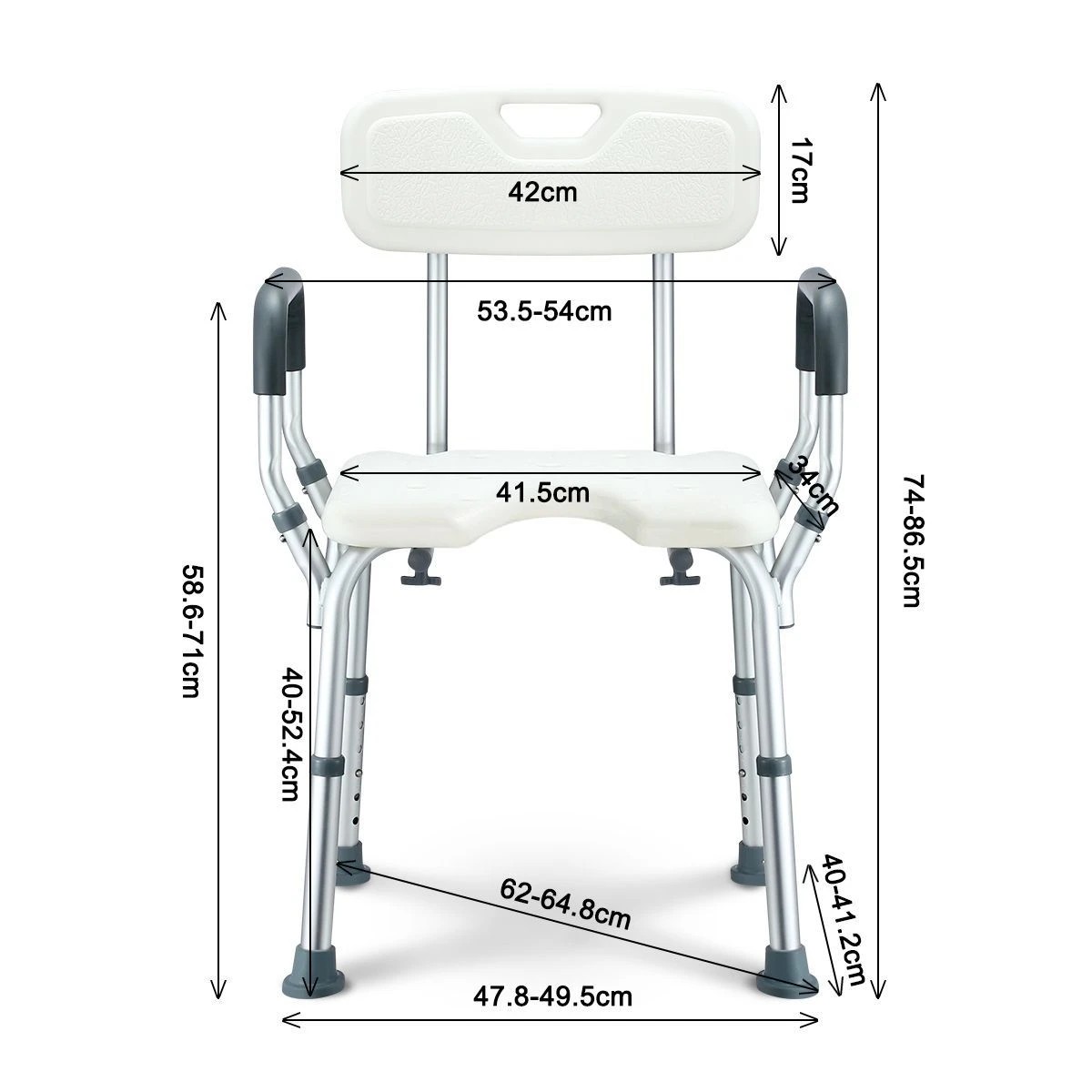 2 Ausway Medical Shower Chair Bathtub Bath Seat Stool, 2 of 6