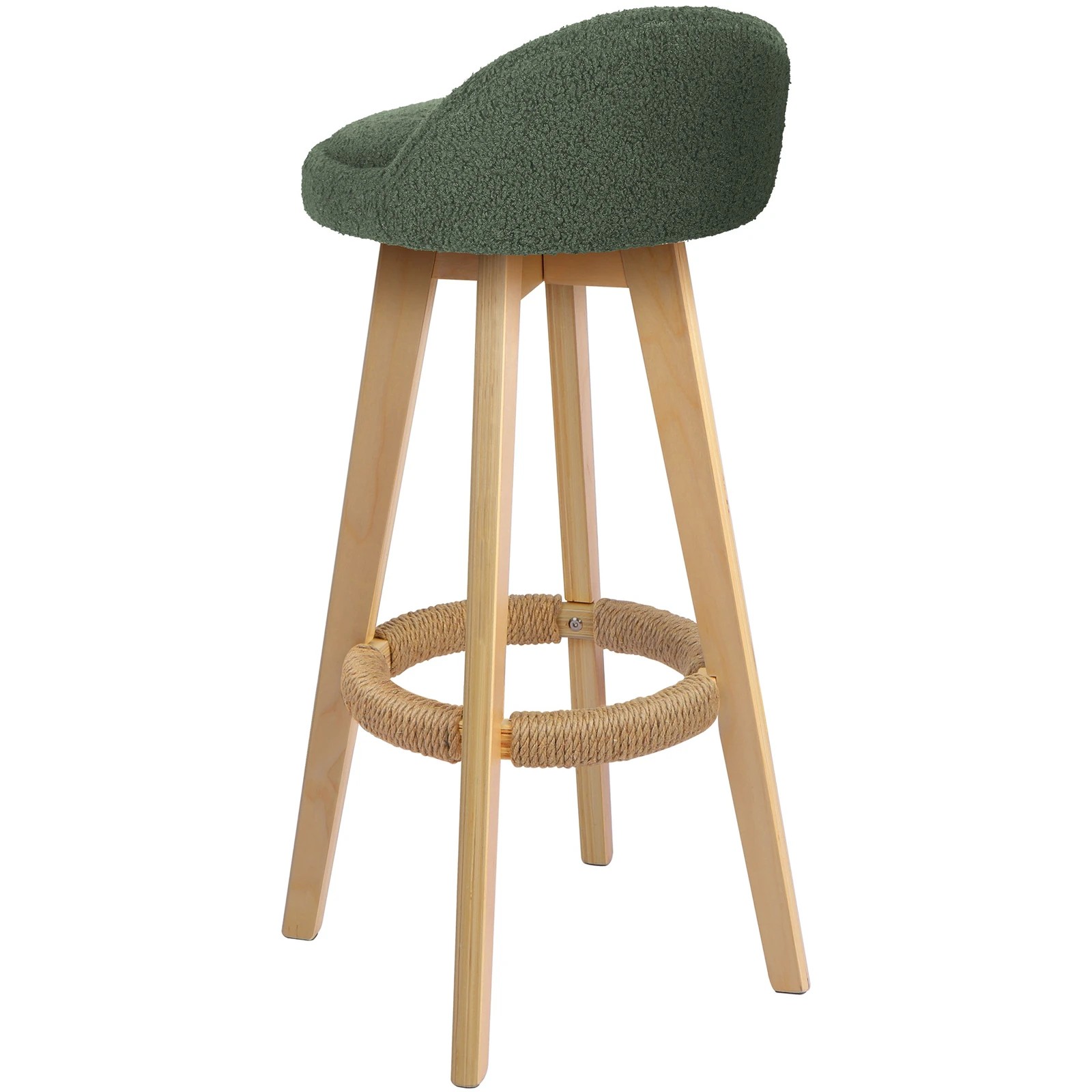 7 Alfordson 2x Kitchen Bar Stools Liam Wooden Swivel Bar Stool Chairs Boucle - Green, 7 of 10