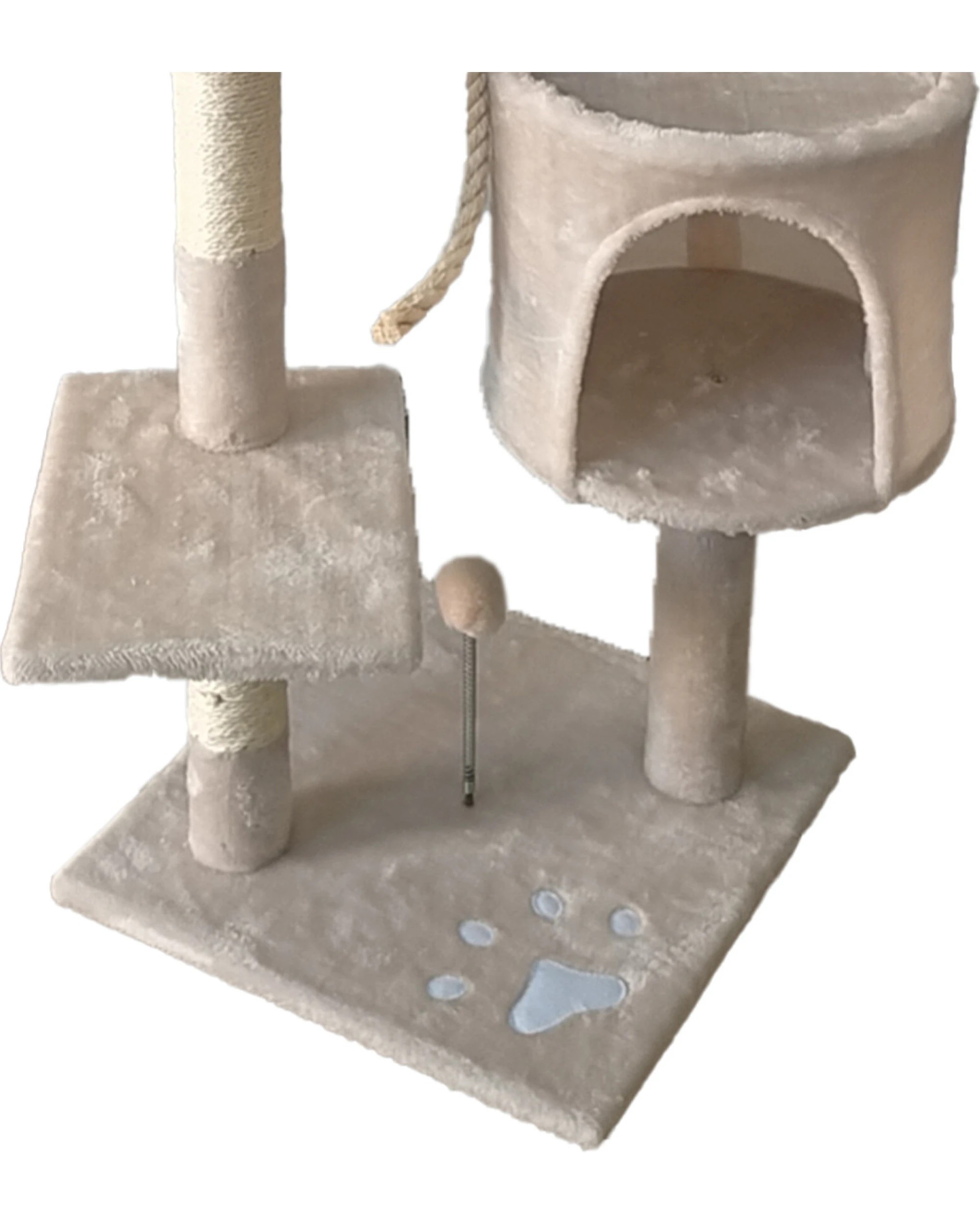 2 Furtastic 110cm Cat Tree Scratching Post - Beige, 2 of 7