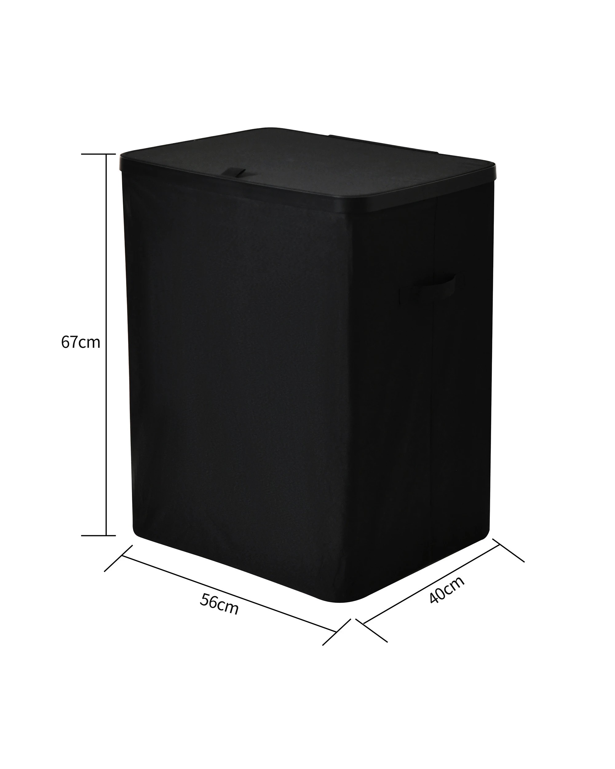 8 Sherwood Voyager 2-Section Laundry Hamper 100L Faux Linen 56x40x67cm - Black, 8 of 9