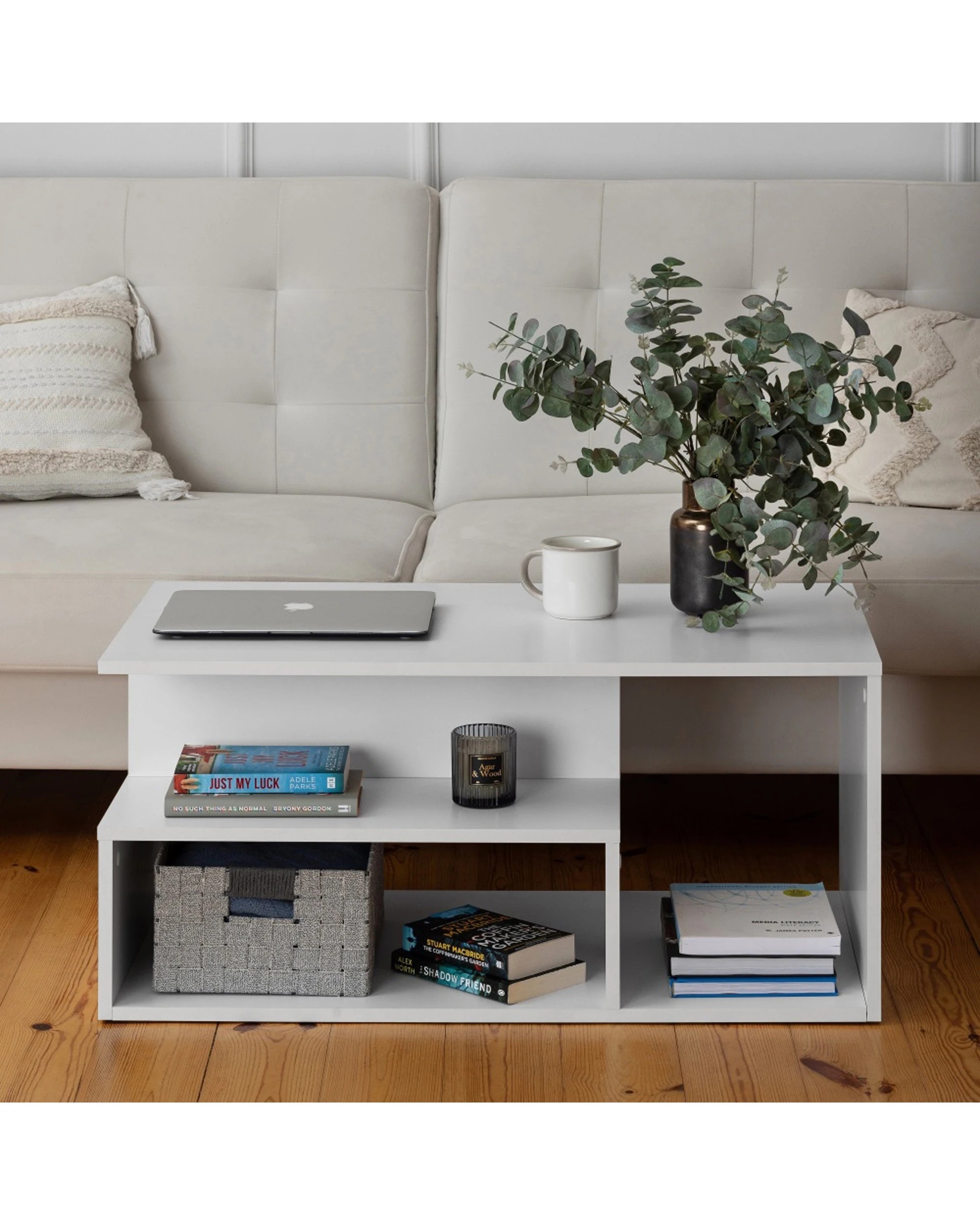 2 European Cabinetry Valencia Decorative Furniture Coffee Table Oak - White, 2 of 5