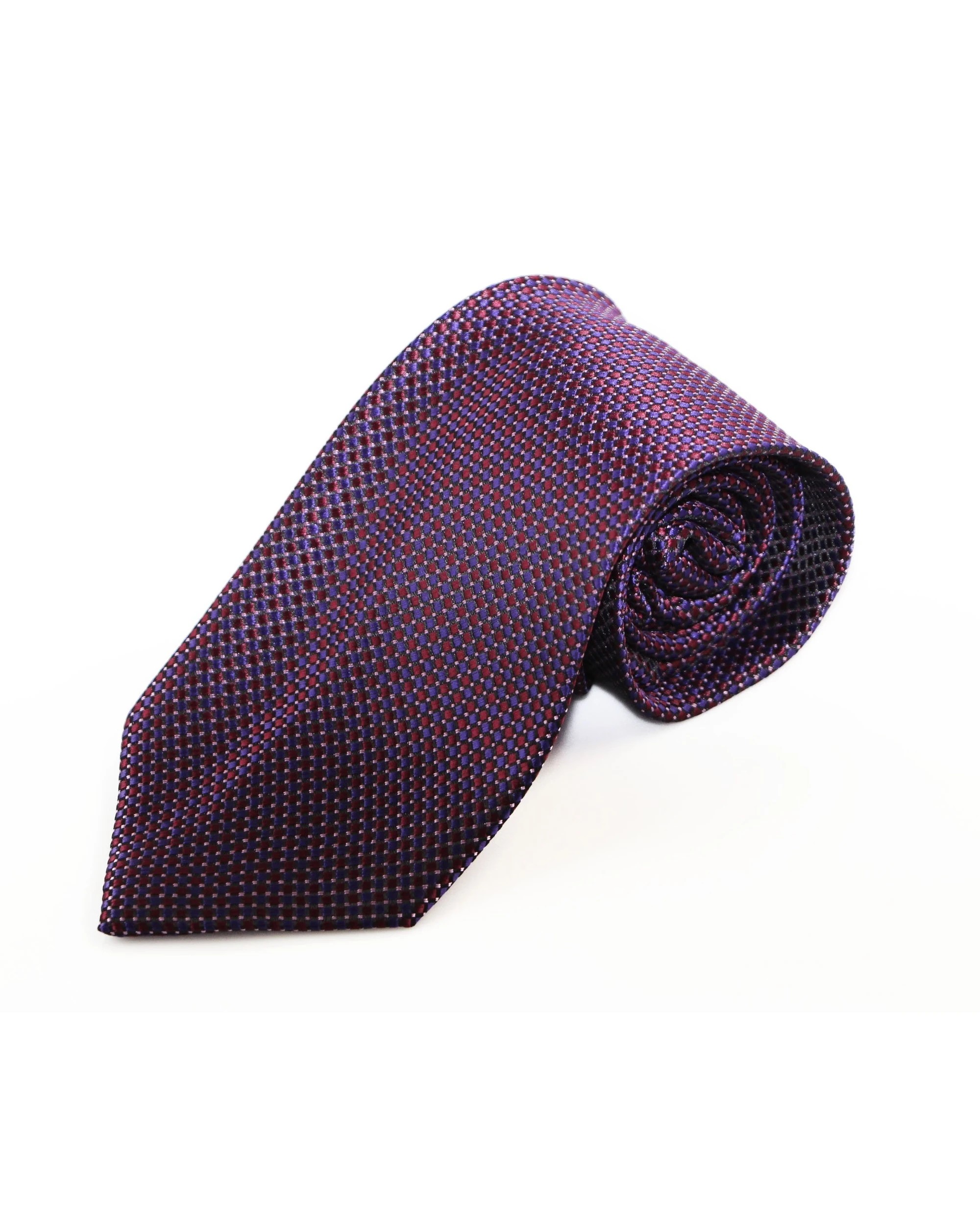 2 Zasel Mens Purple Grid Patterned 8cm Neck Tie - Multi, 2 of 3