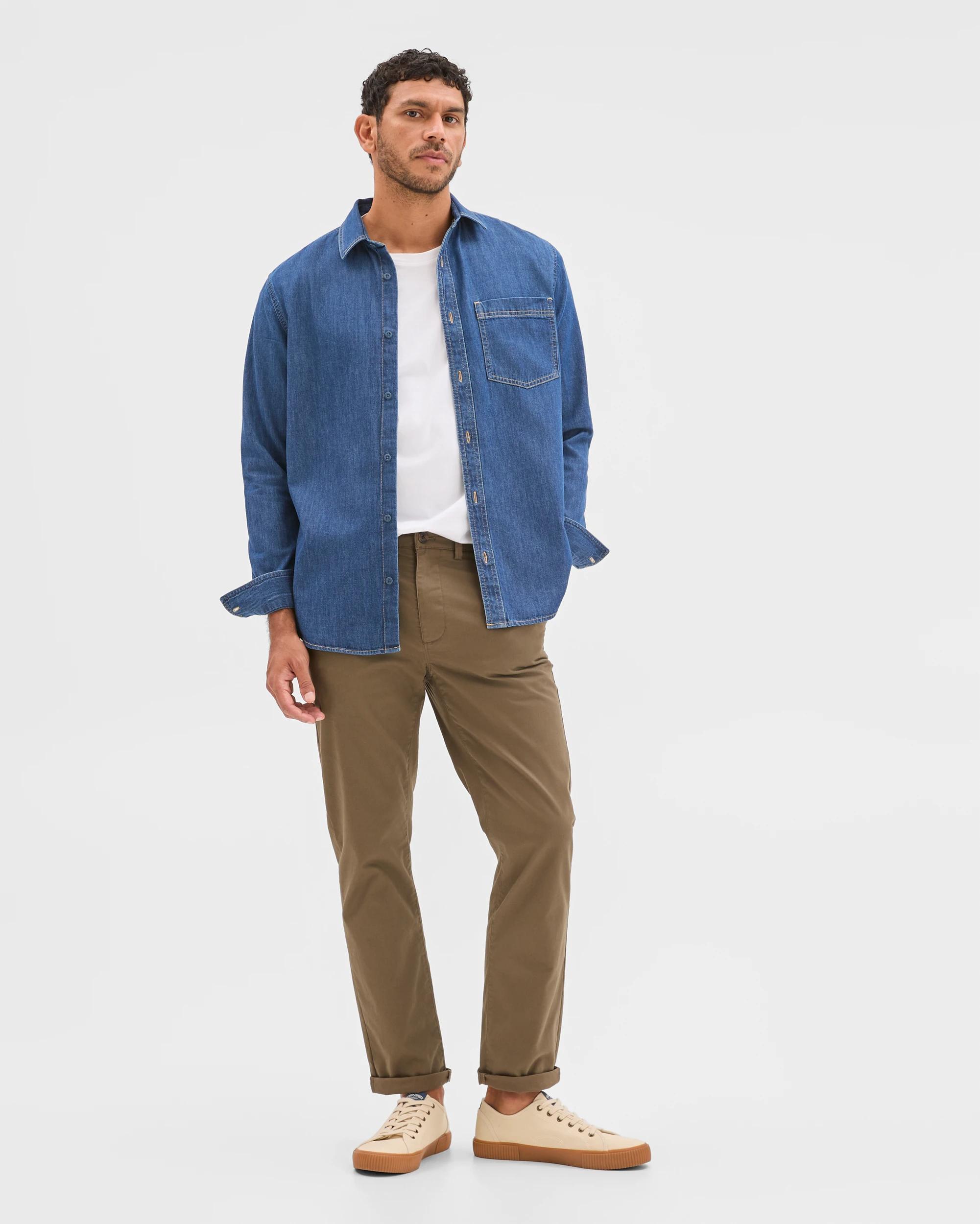 1 Target Denim Australian Cotton Denim Shirt WASHED INDIGO, 1 of 7