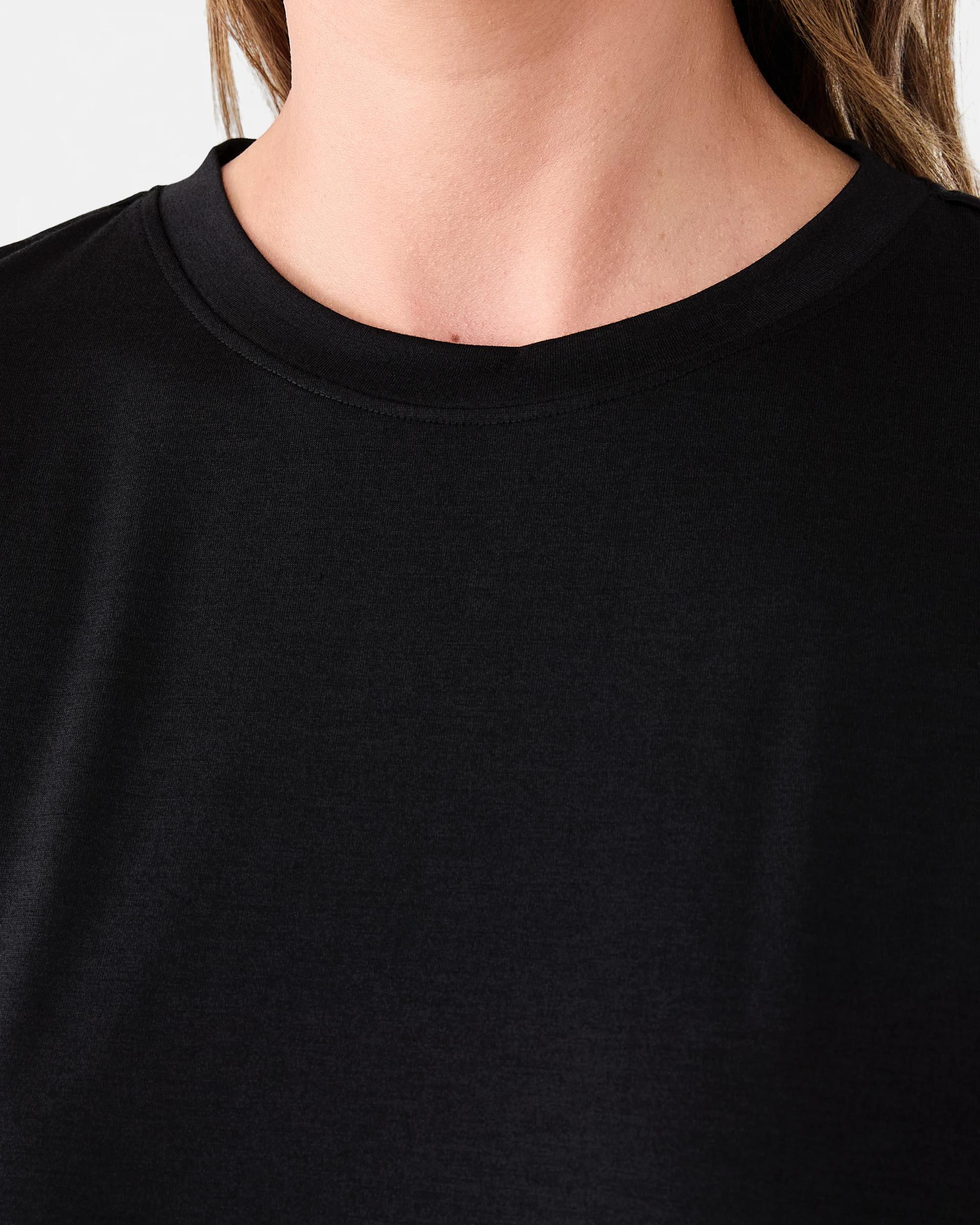 5 Active Womens Split Hem Yoga T-shirt Black, 5 of 6