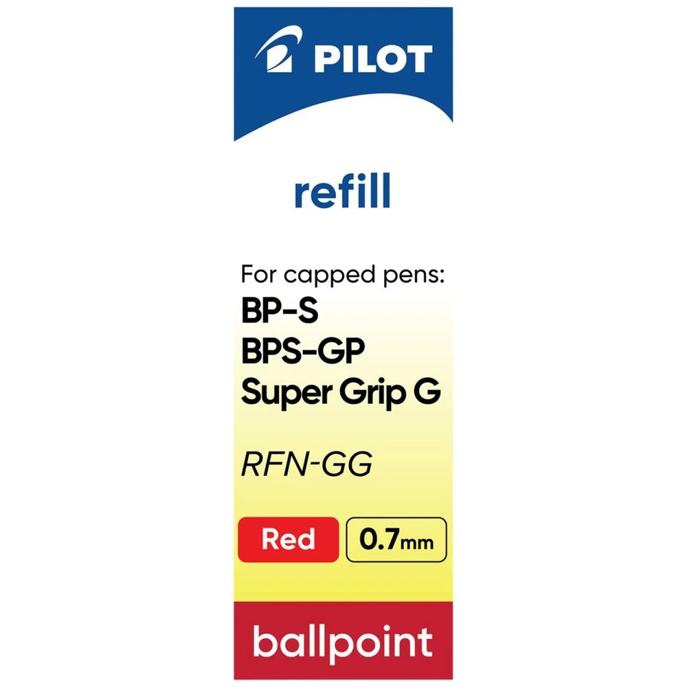 3 PILOT RFN-GG-F-R Ballpoint Refill 0.7mm Red, 3 of 6