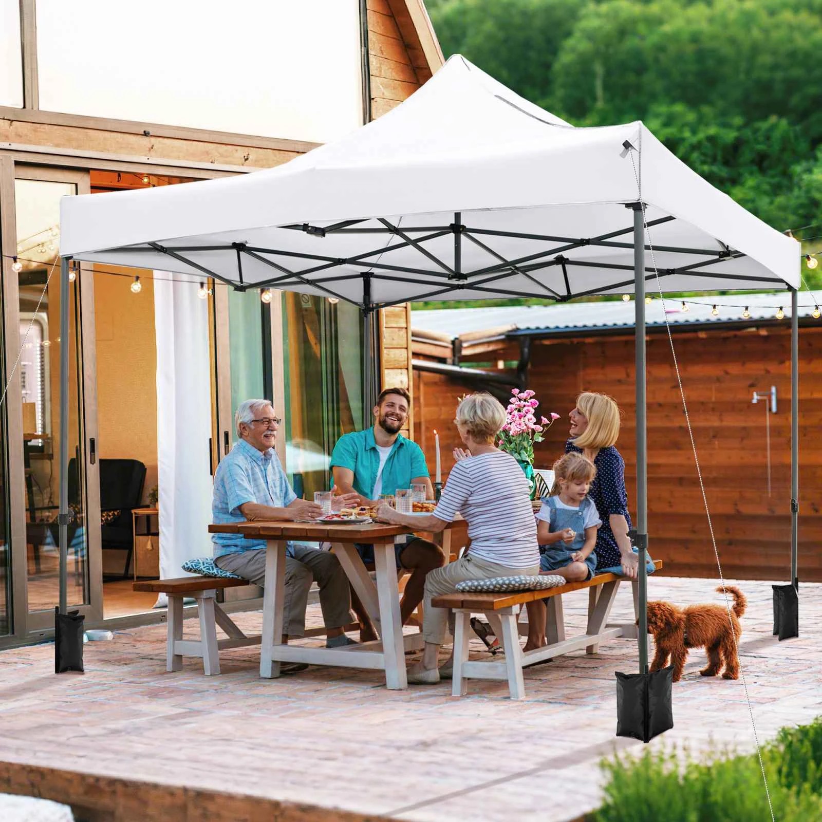 1 Costway 3 X 3 m Pop up Canopy Tent Portable Folding Gazebo - White, 1 of 1