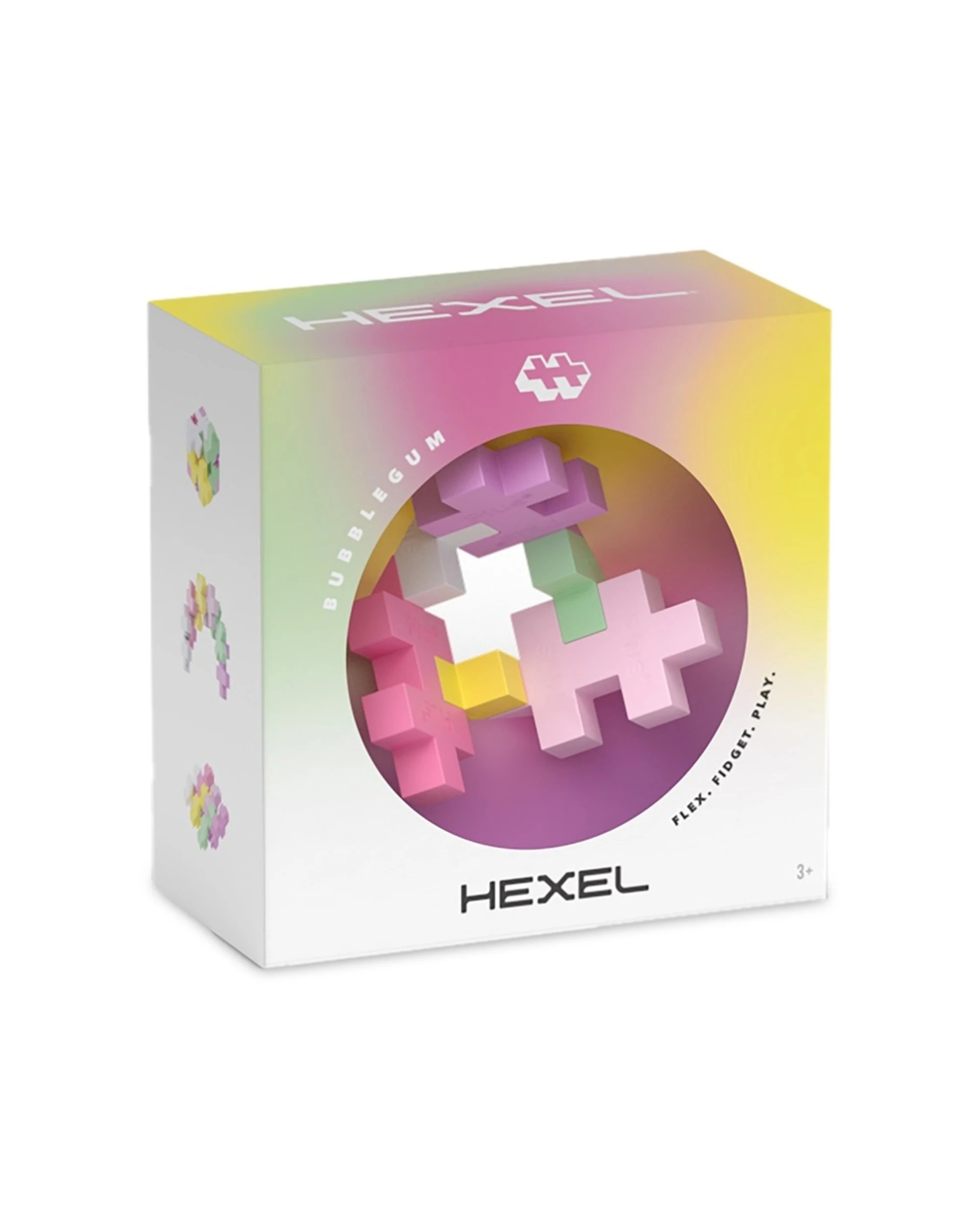 2 Plus-Plus Hexel Fidget Toy Bubblegum Kids Child 6 Interconnected Blocks, 2 of 3