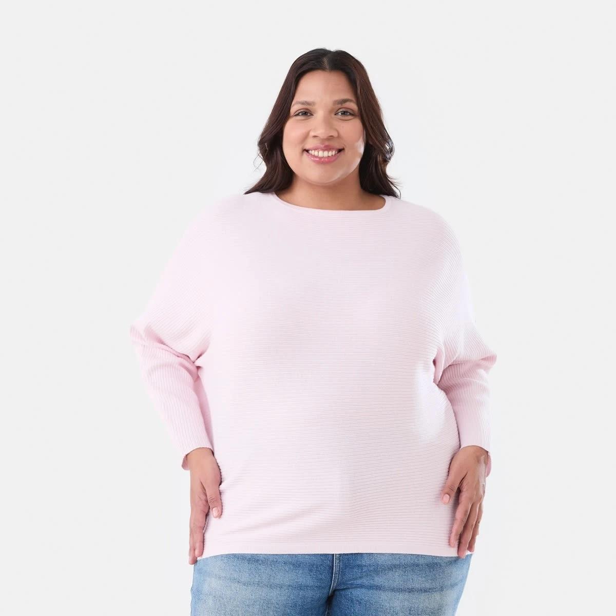 1 Curve Long Sleeve Batwing Jumper SOFT BLOSSOM, 1 of 5