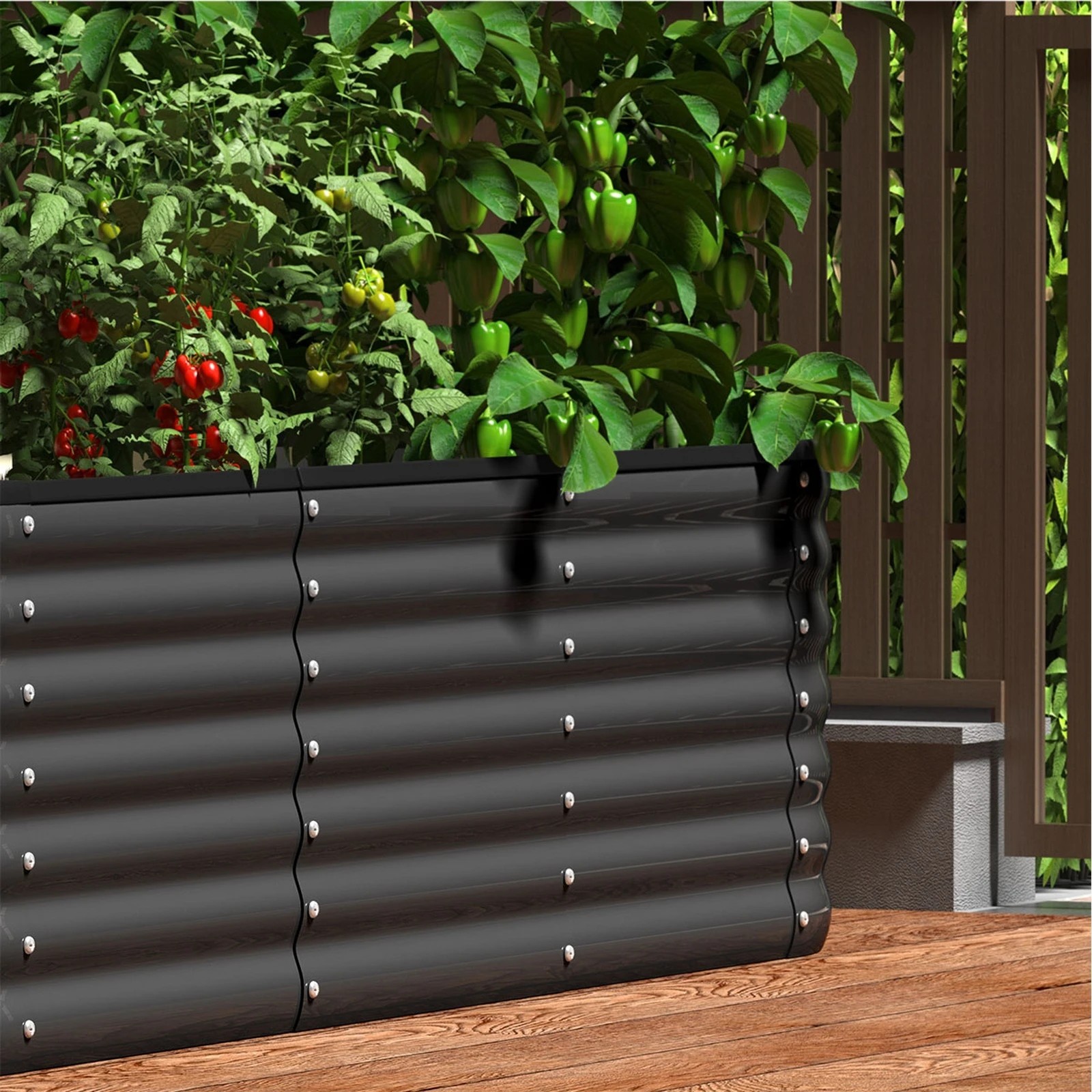 4 Livsip Raised Garden Bed Beds Kit Planter Oval Galvanised Steel 320cmX80cmX56cm - Grey, 4 of 9