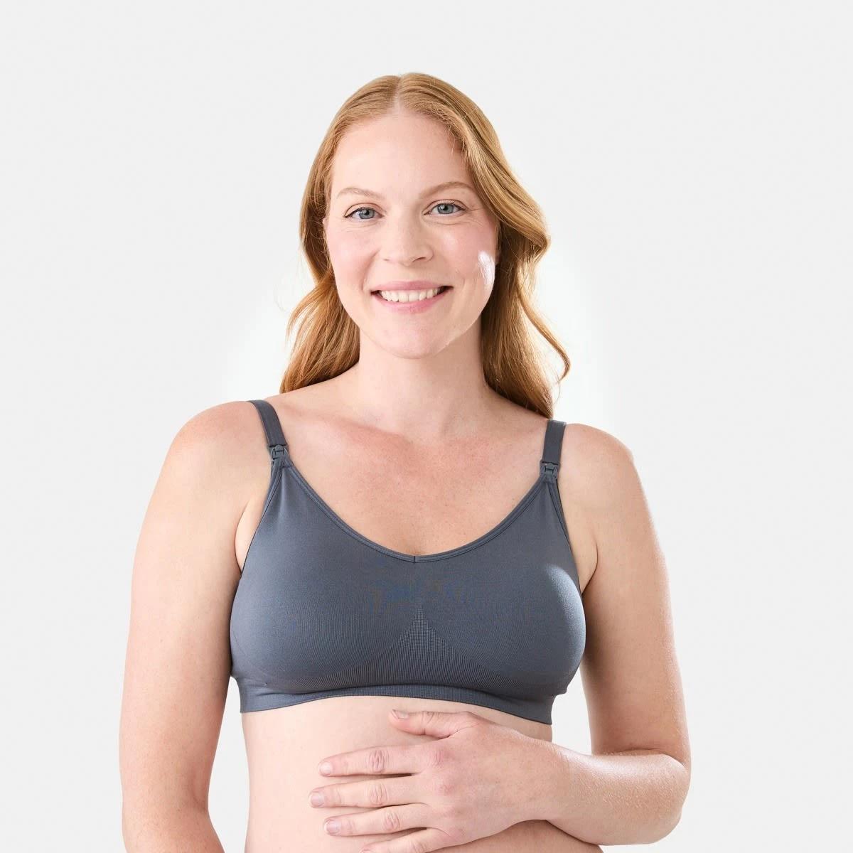 4 2 Pack Maternity Wirefree Seamfree Crop OYSTER PINK, OMBRE BLUE, 4 of 9