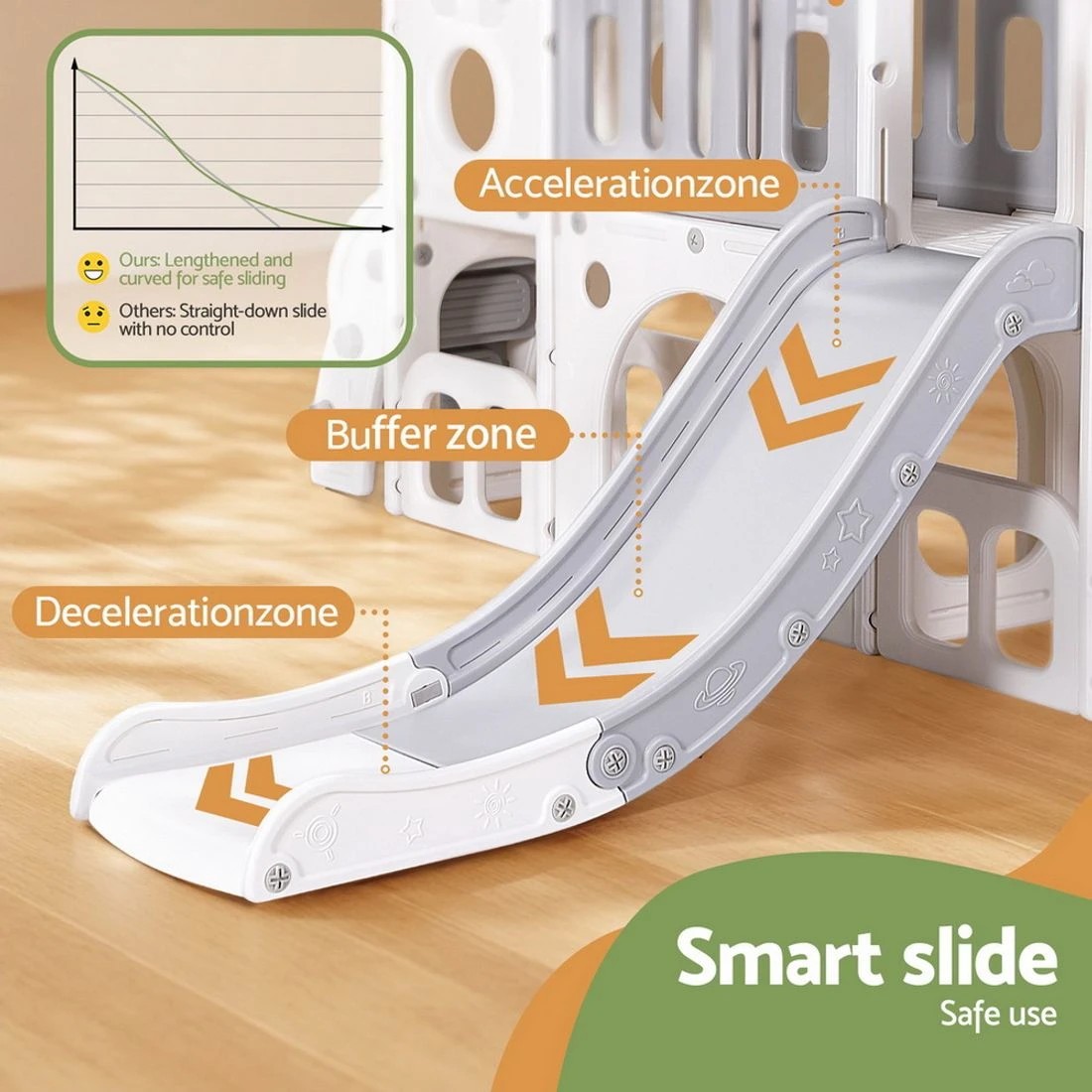 8 Keezi Kids Slide Swing Set Ball Hoop Rings Football Outdoor Toys Toddler Playset Basketball Hoop Indoor Outdoor - Grey, 8 of 9