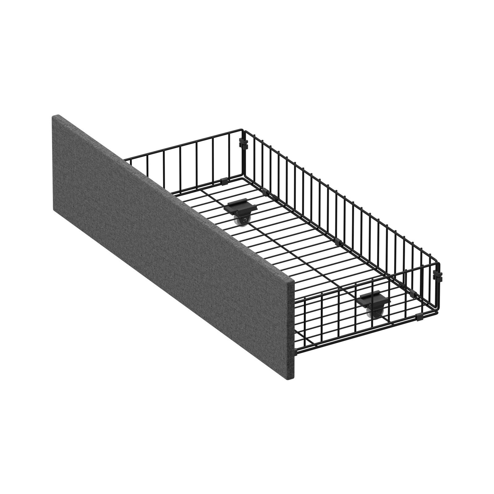 7 Oikiture 2x Trundle Drawers for Bed Frame with Wheels Metal - Grey - Grey, 7 of 9