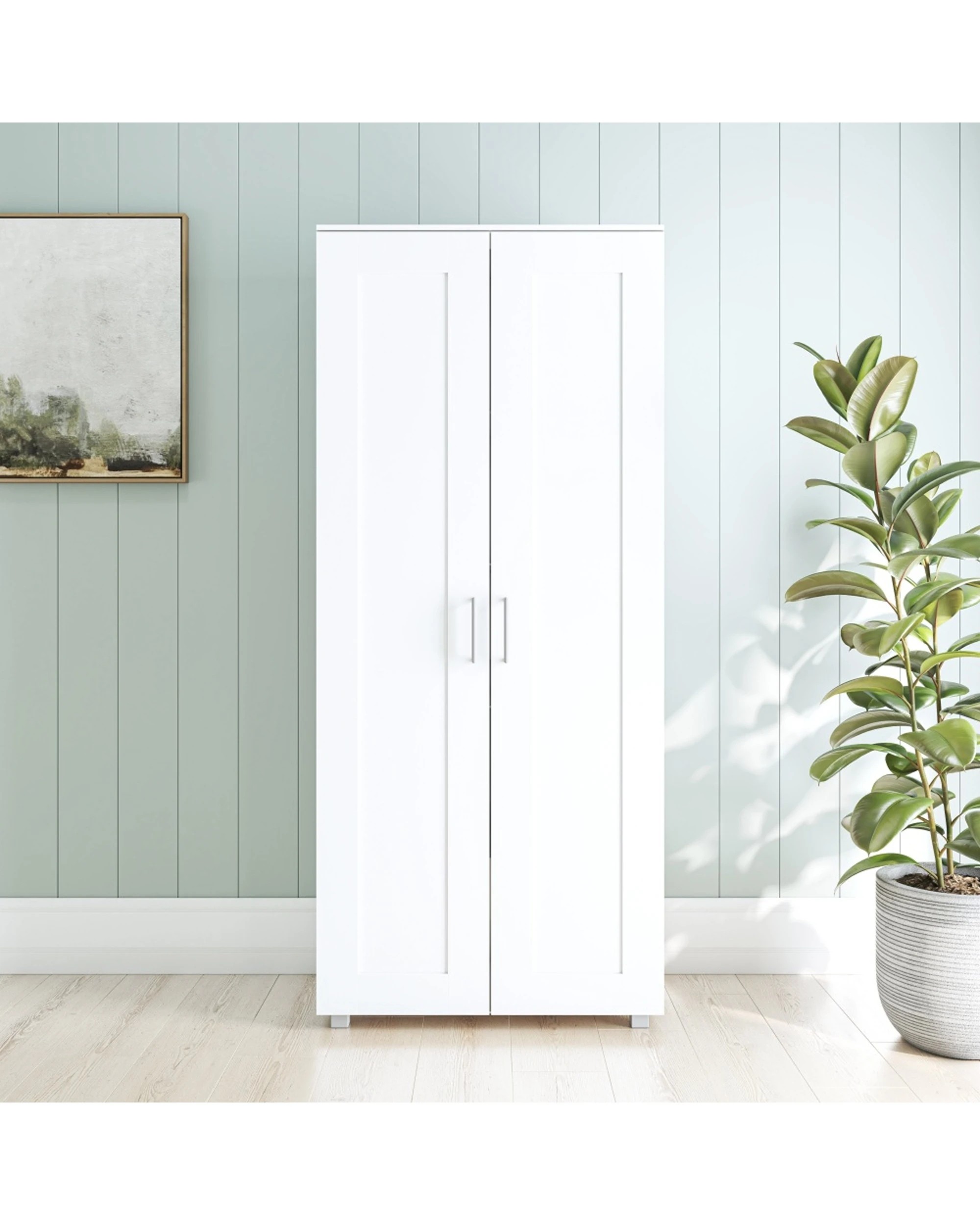 2 Alpine Bay Montreal Broom Cupboard 2 Door 5 Shelf Storage Cabinet Unit - White, 2 of 8