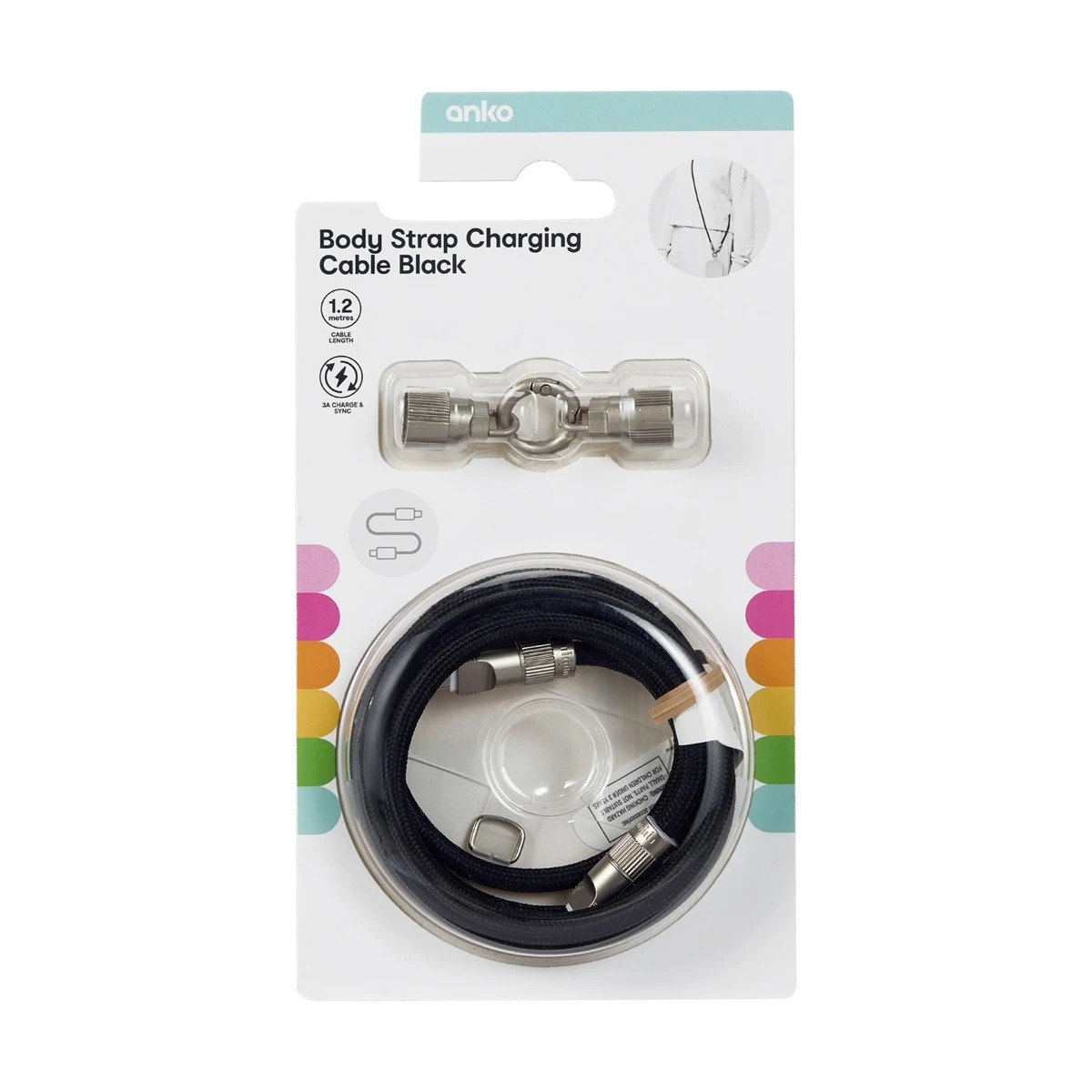 9 Body Strap Charging Cable - Black, 9 of 9