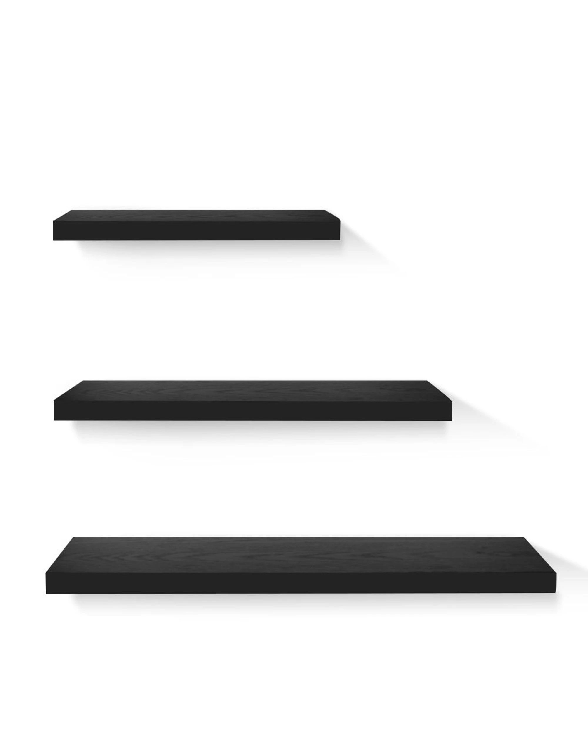 1 Artiss Floating Wall Shelf Set Of 3 Display Storage Space Saving Modern Decor Easy Install Sturdy Wall Mounted - Black, 1 of 10