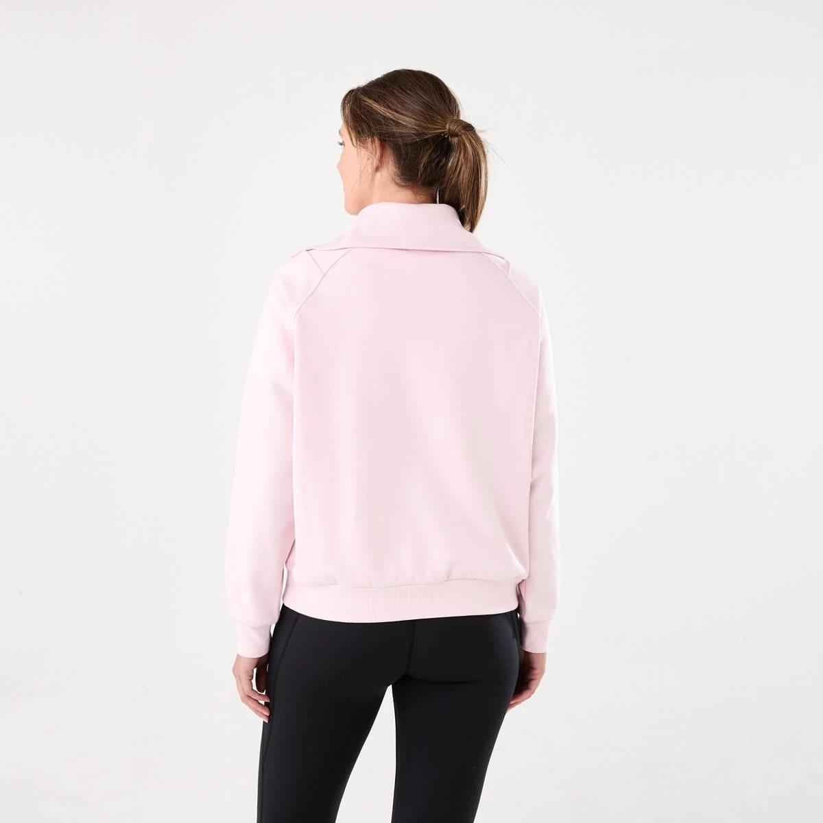 3 Active Womens Fleece 1/2 Zip Jumper AURA PINK, 3 of 7