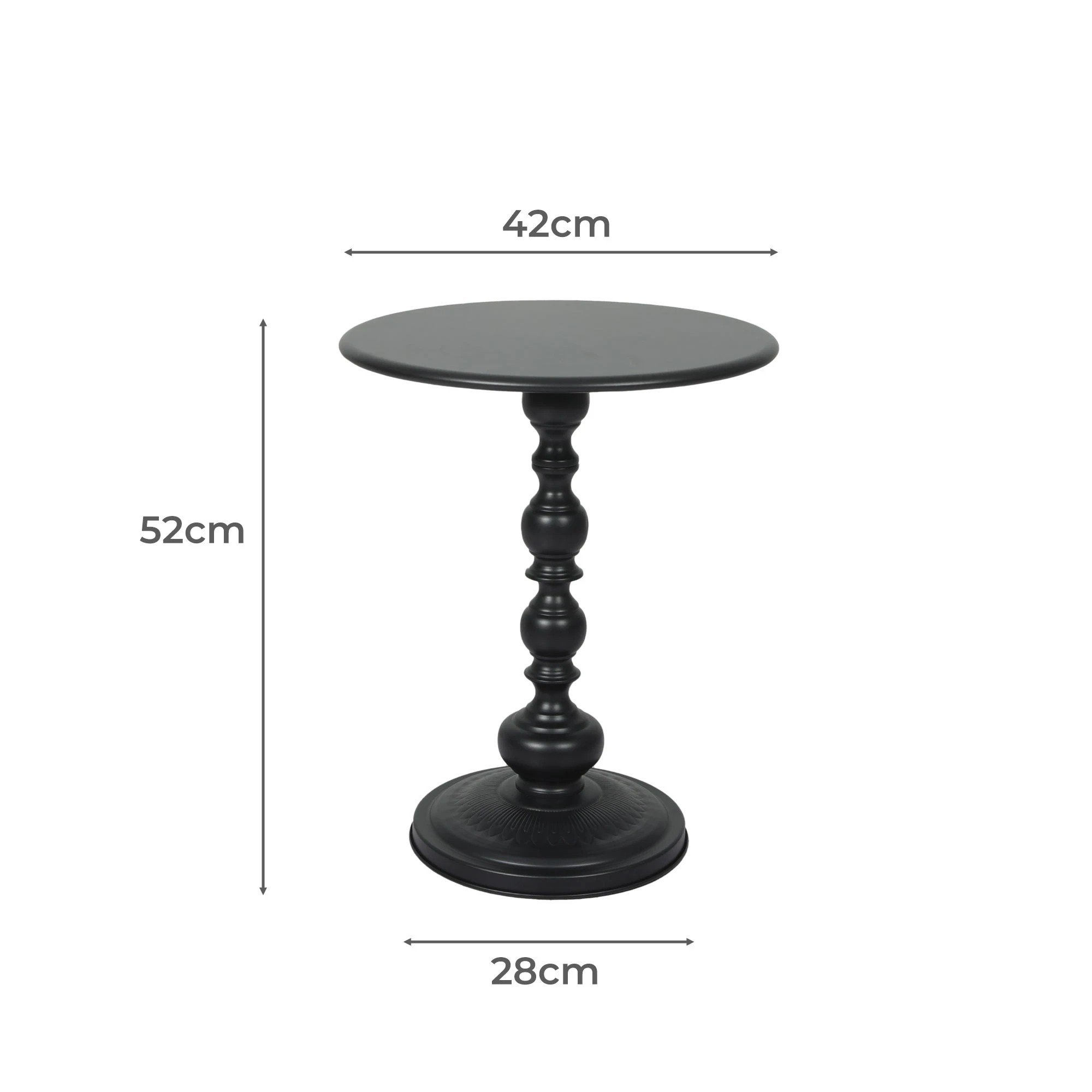 3 Levede Side Table Vintage End Round Tabletop Steel Base Nightstand Antique Black, 3 of 6