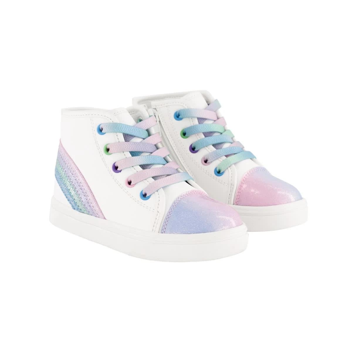 1 Junior Light Up High Top Shoes Rainbow, 1 of 6